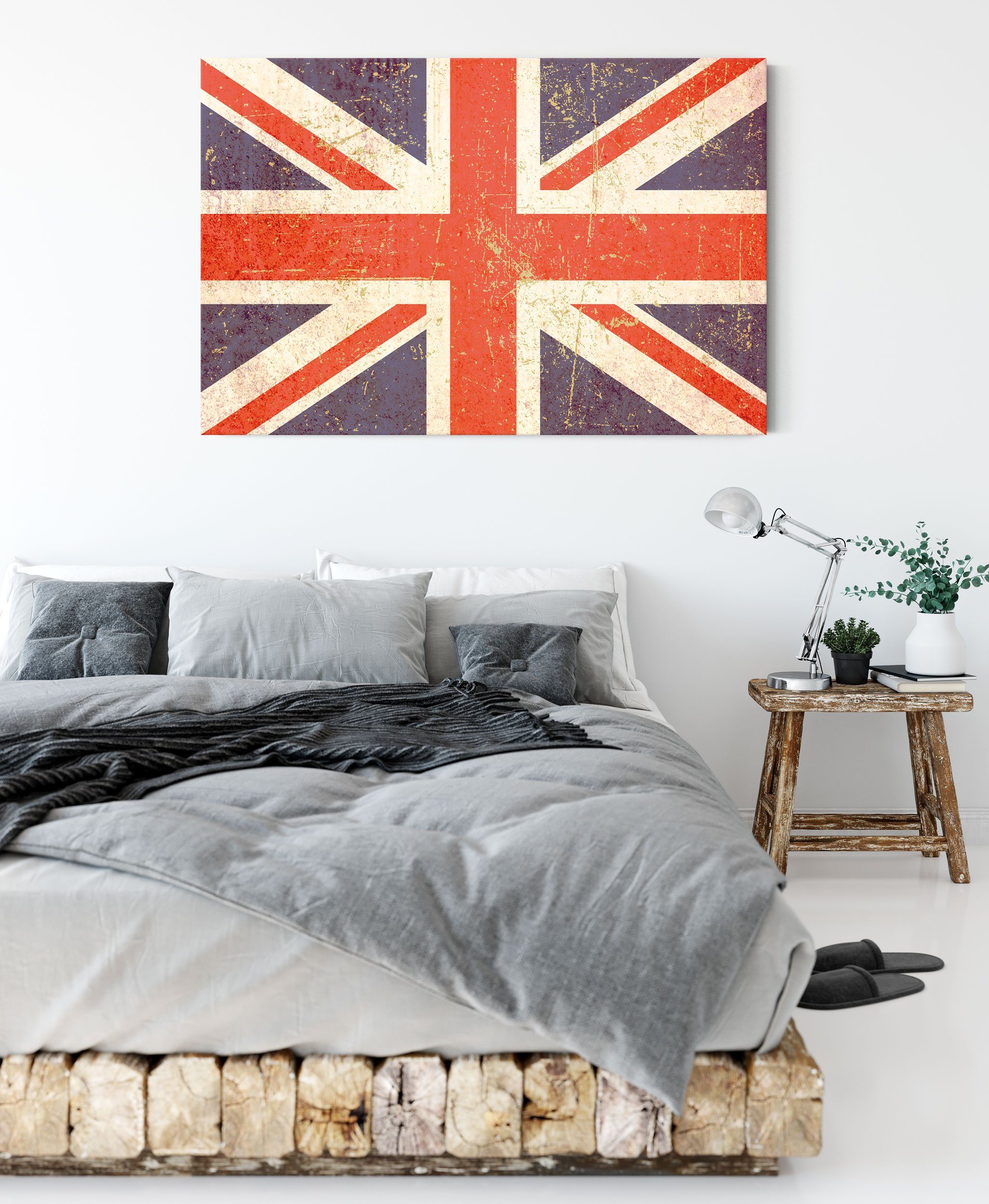 Pixxprint Leinwandbild Union bespannt, fertig Leinwandbild St), (1 Jack inkl. Union Jack, Zackenaufhänger