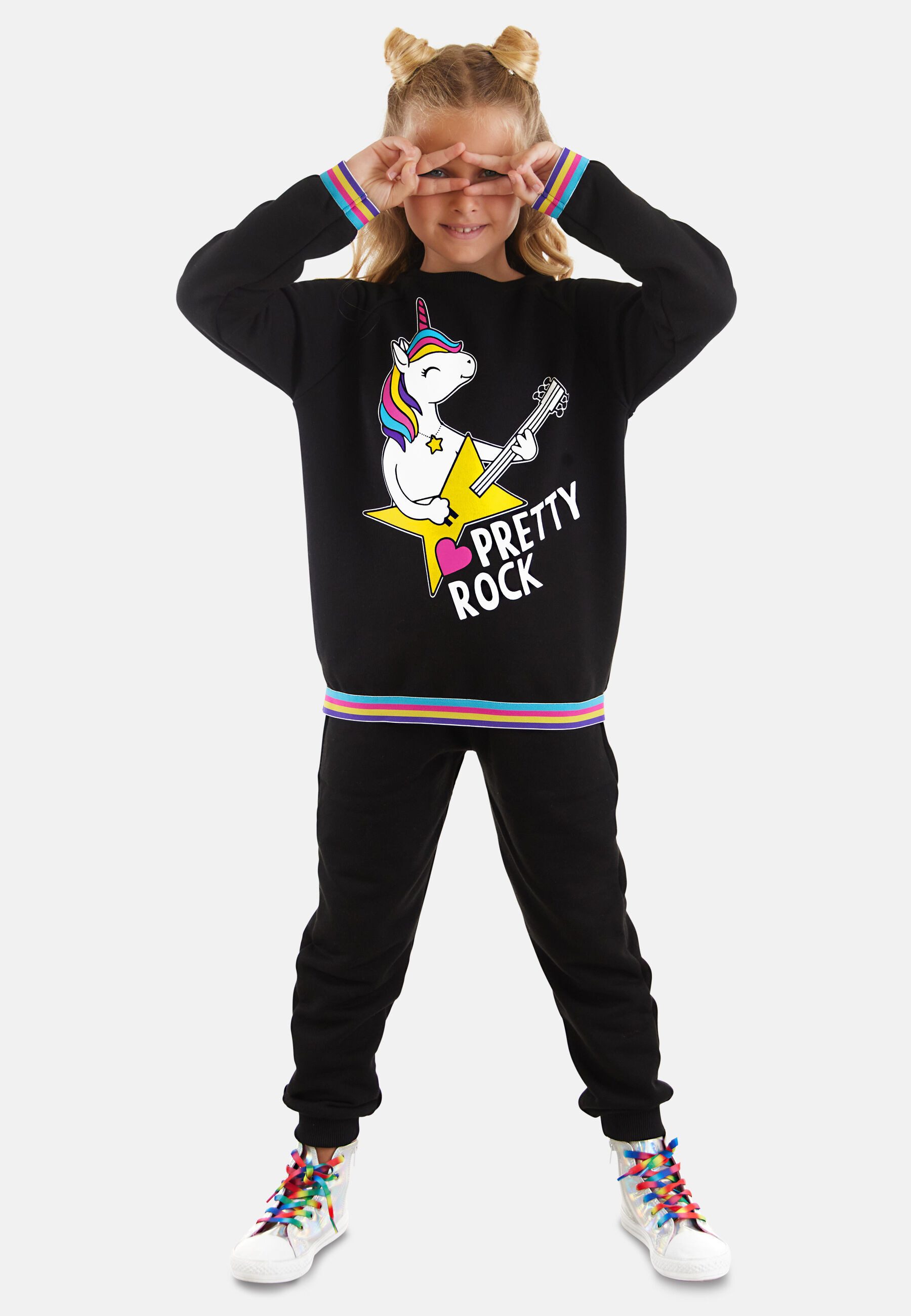 Denokids Hausanzug Rock Unicorn (2 tlg) mit Einhorn-Motiv