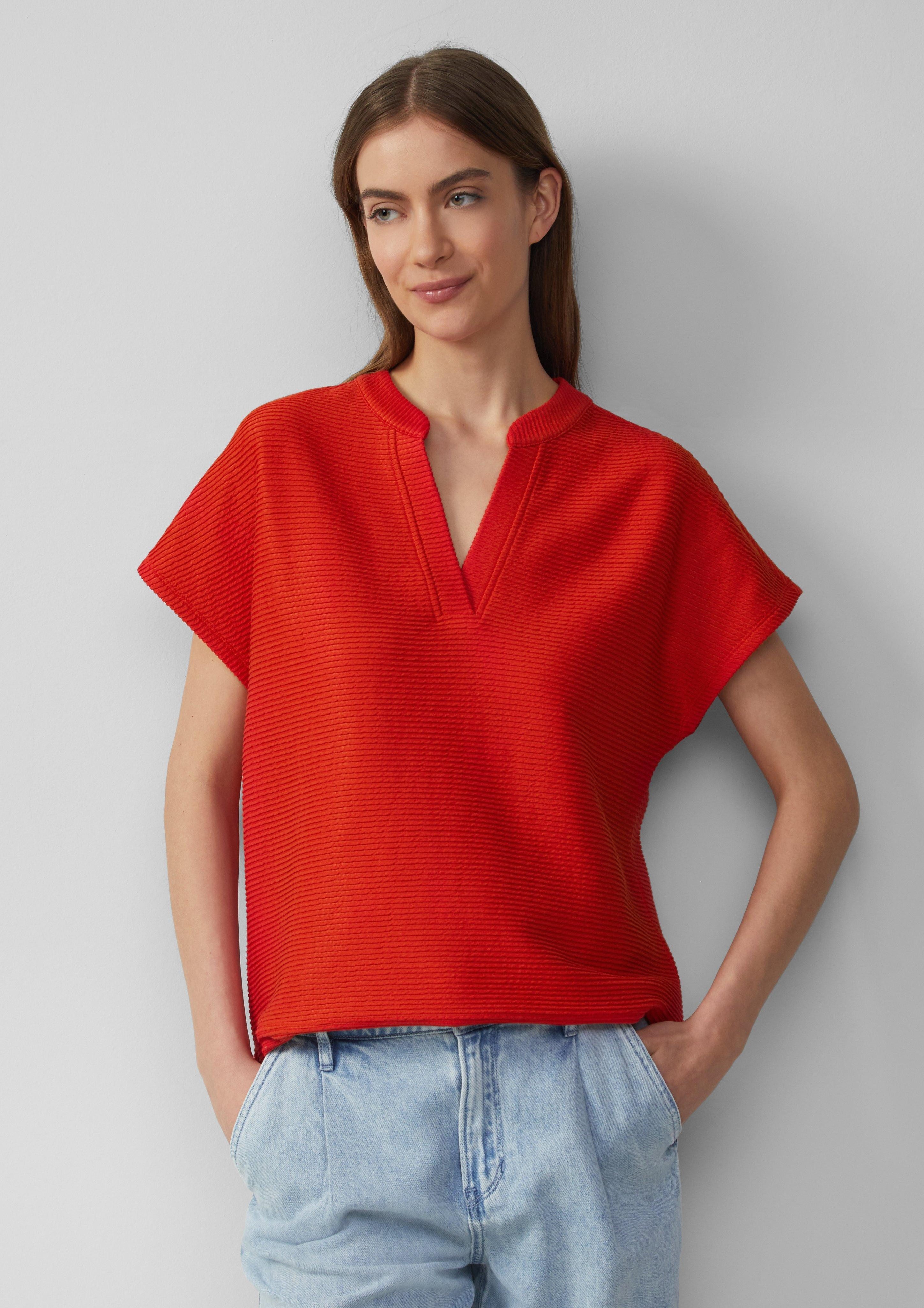 Shirttop Weiches T-Shirt im Relaxed Fit mit Struktur