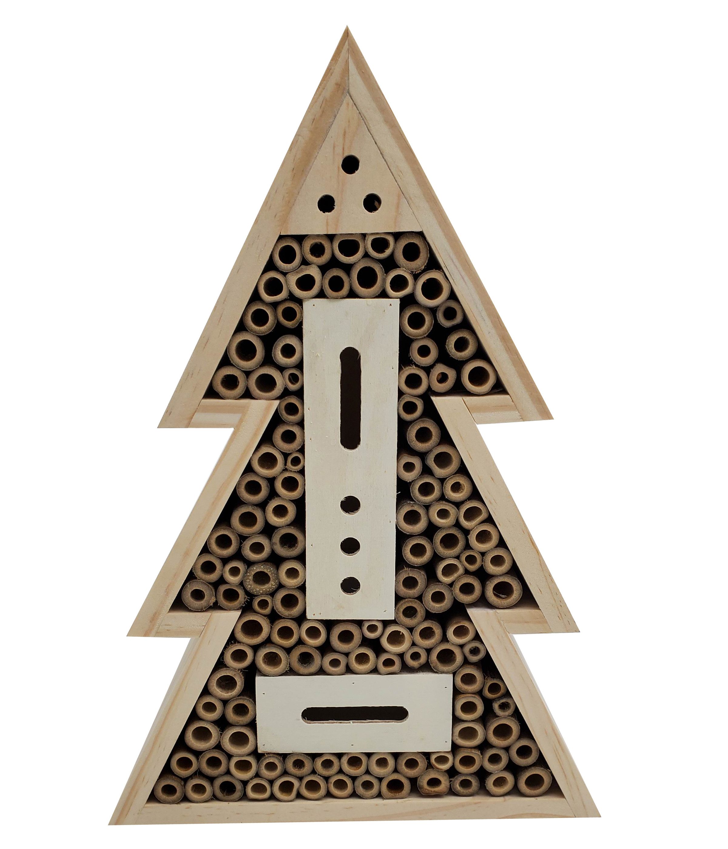 Dehner Insektenhotel Arbol für Wildbienen/Schmetterlinge, ca. 21 x 31 x 7 cm, aus FSC®-zertifizierten Kiefernholz, natur