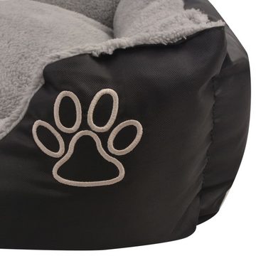 vidaXL Hundekorb Hundebett mit gepolstertem Kissen Größe S Schwarz Körbchen Hund Bett