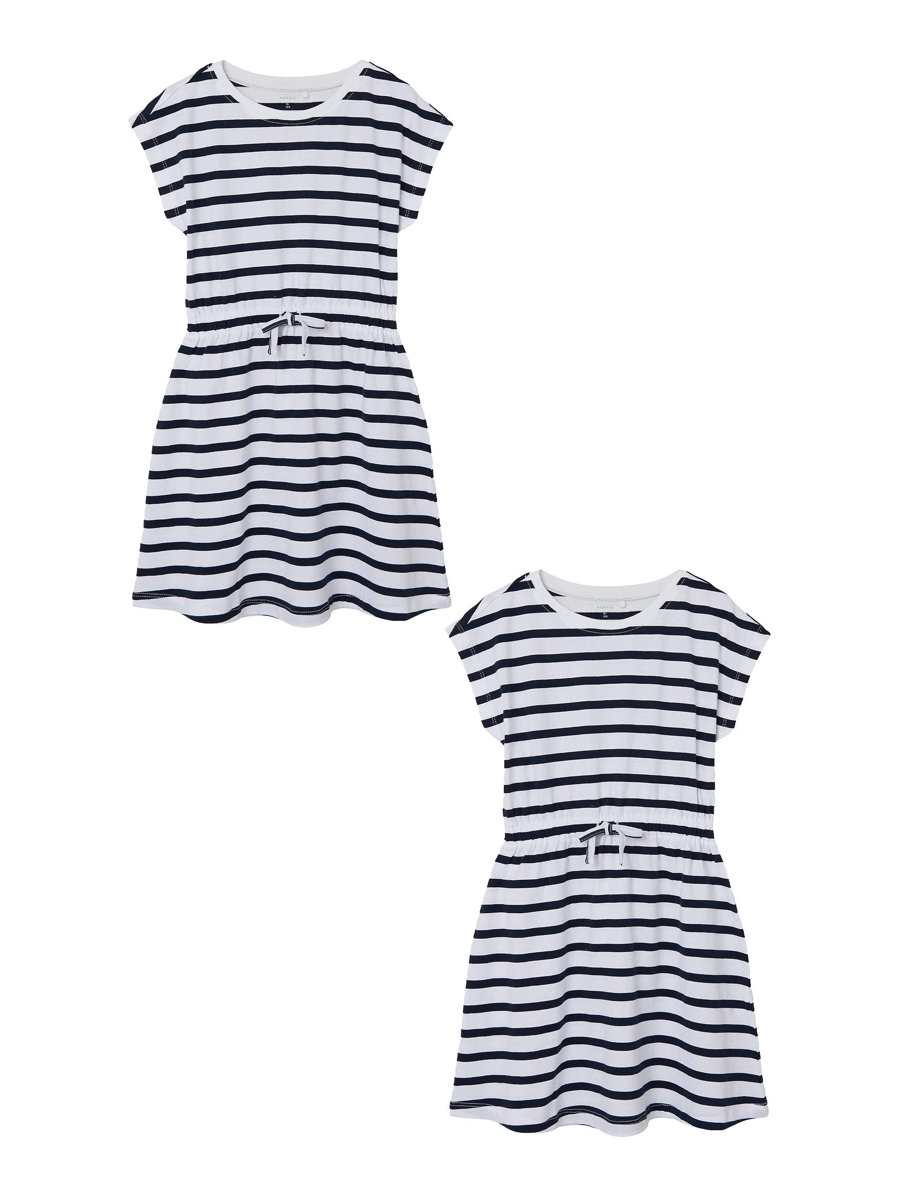 Name It Spitzenkleid 2er-Set Midi Blusen Baumwolle Dress Kurzam Rundhals für Mädchen (knielang, 2-tlg) NKFMIE SS DRESS NOOS