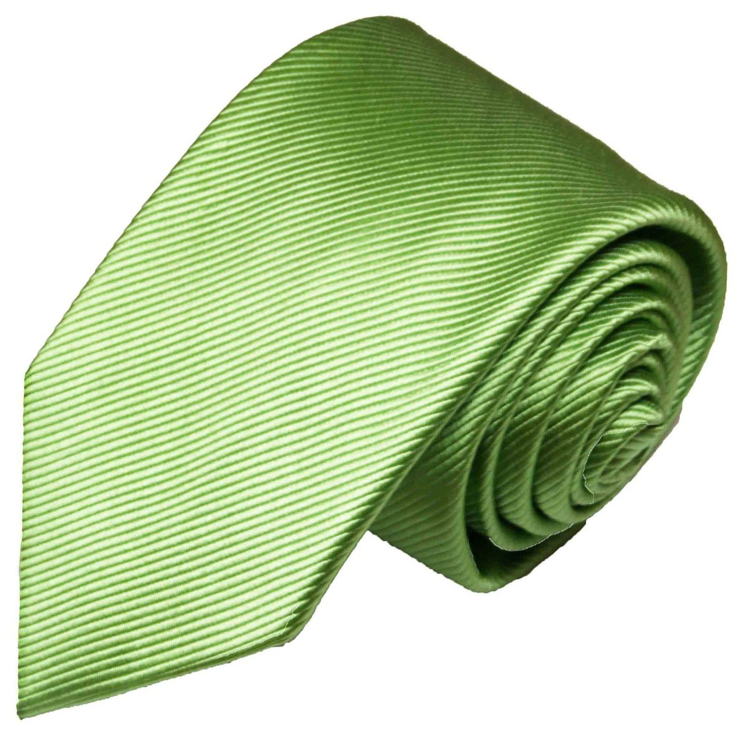 Paul Malone Krawatte Designer Seidenkrawatte Herren Schlips modern uni 100% Seide Breit (8cm), grün 504