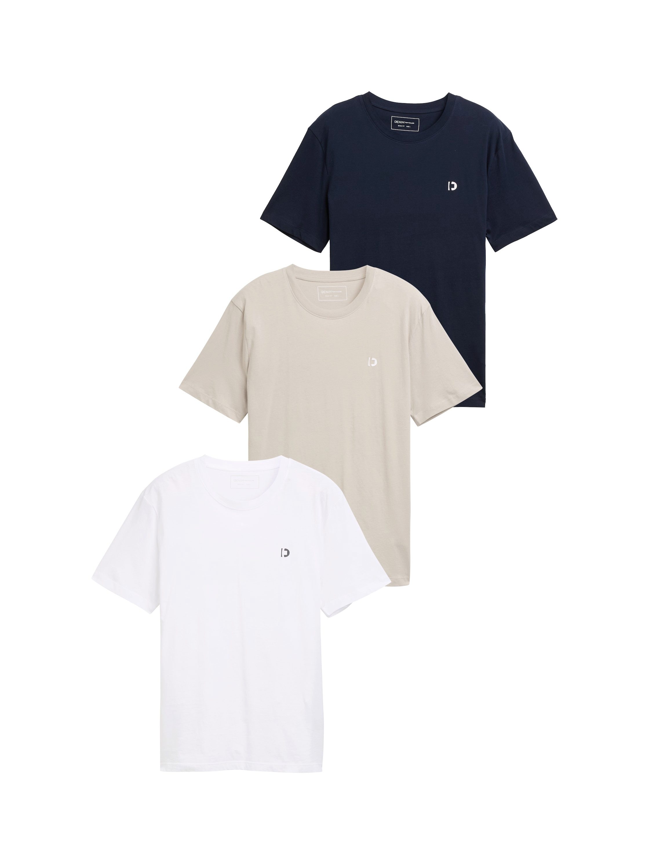 TOM TAILOR Denim T-Shirt (Packung, 3-tlg) günstig online kaufen