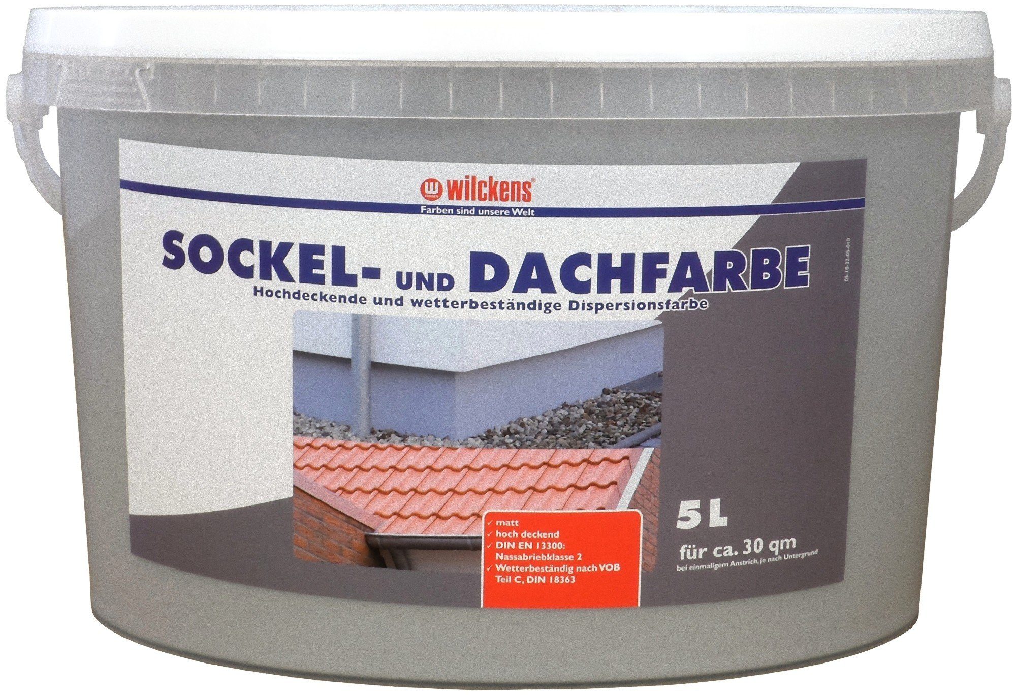 Sockelfarbe, Sockel- Dachfarbe Außenfarbe Steingrau Sockelfarbe Farben steingrau Wilckens 5l matt