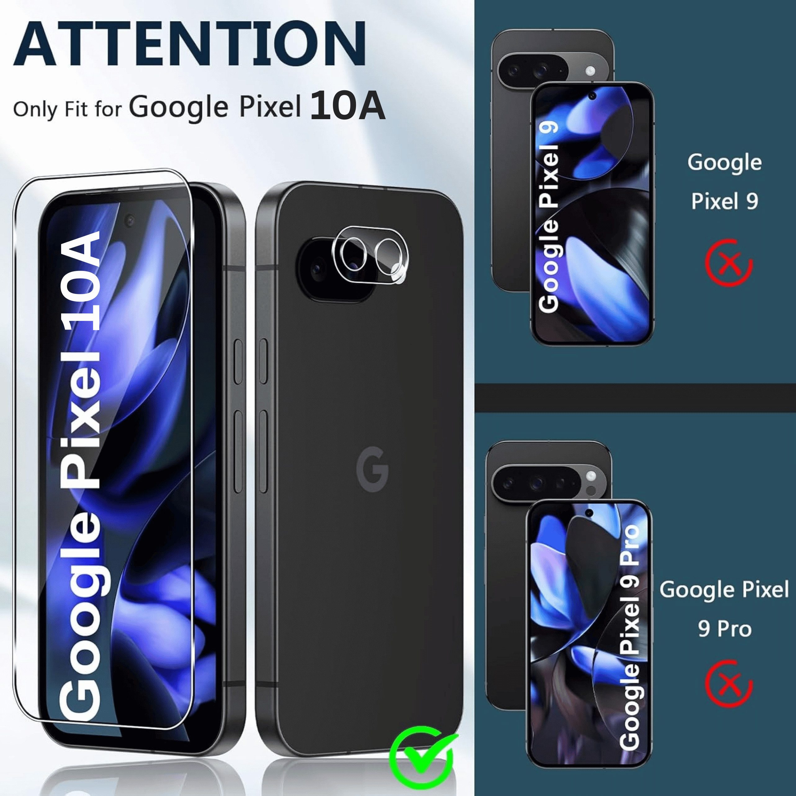 SmartUP Displayschutzglas 2X Schutzglas für Google Pixel 10A Display Kamera Panzerfolie Full 9H für Google Pixel 10A, 4 Stück, Rundumschutz, passgenaue Verarbei – Bild 2 von 5