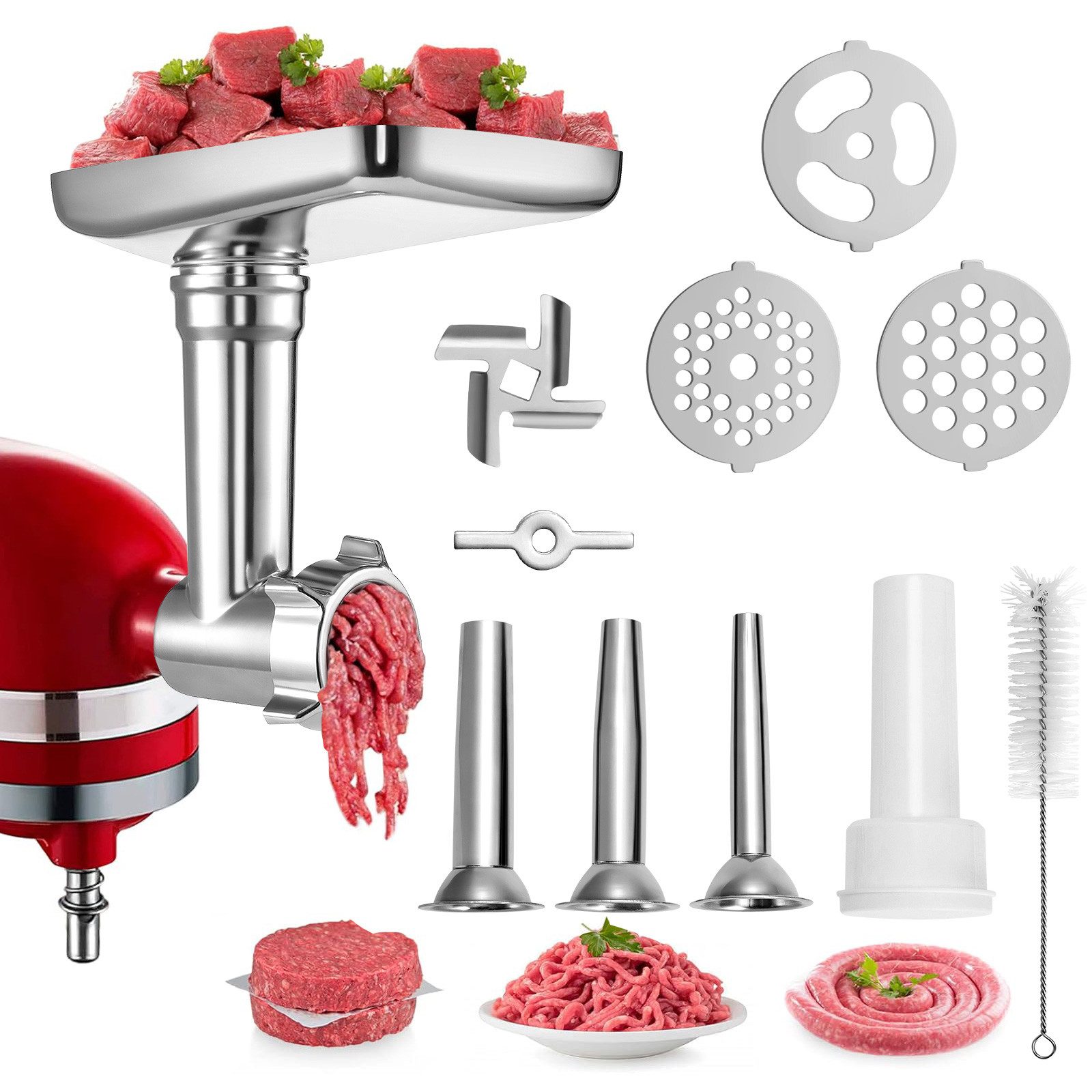 Youyijia Fleischwolfaufsatz Fleischwolf Aufsatz für KitchenAid Küchenmaschinen