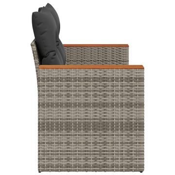 vidaXL Loungesofa Gartensofa 2-Sitzer mit Kissen Grau Poly Rattan