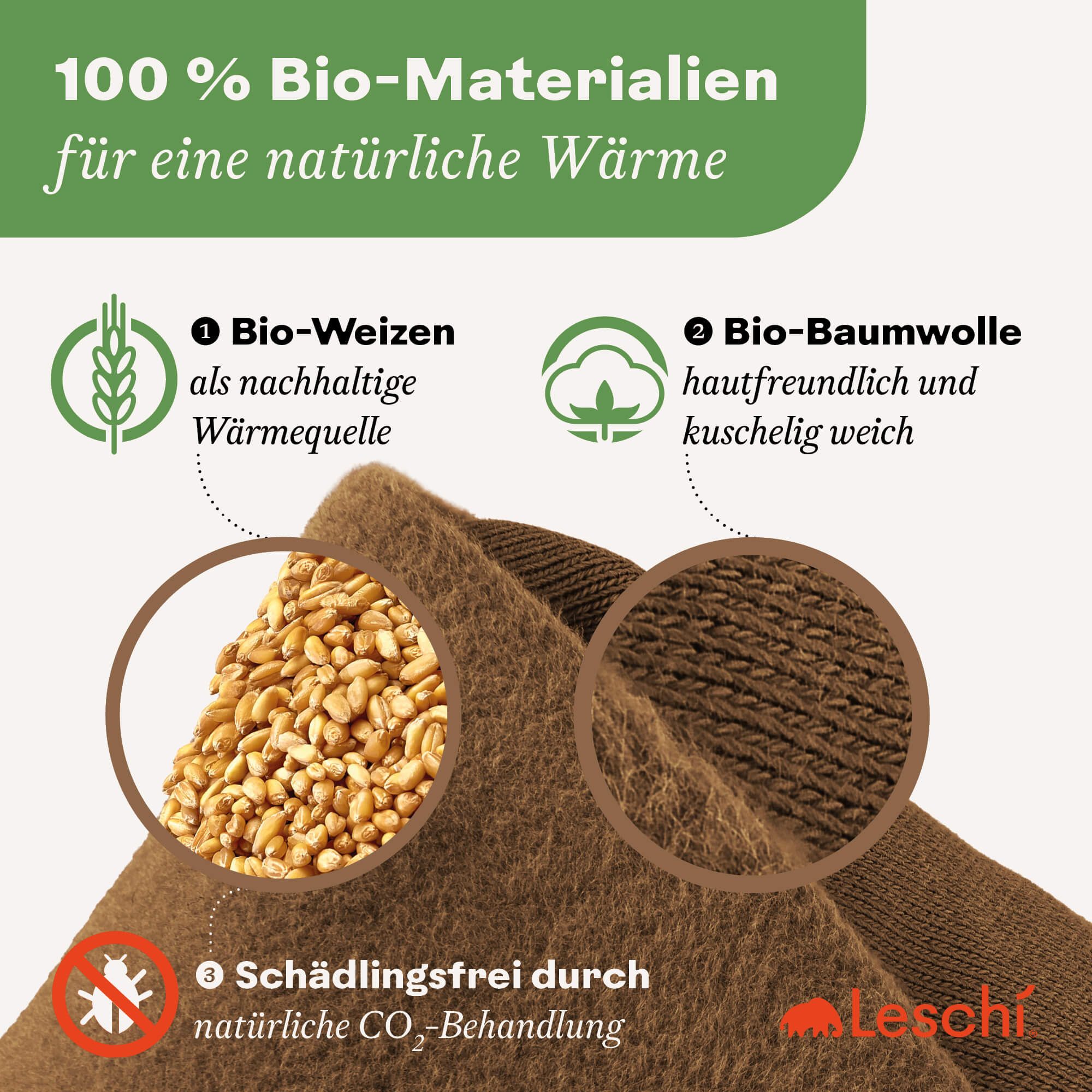 Leschi Wärmekissen mit 4-Kammer-Wärmeverteilung, mikrowellengeeignet, waschbar, Fuchs
