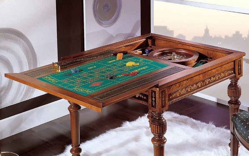 JVmoebel Spieltisch, Tisch Spiel Tische Luxus Karten Holz Roulette Hotel Konsolen Casino