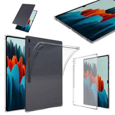 Wigento Tablet-Hülle Für Samsung Galaxy Tab S8 Ultra Transparent Tablet Tasche Hülle Case TPU Silikon dünn mit verstärkten Ecken