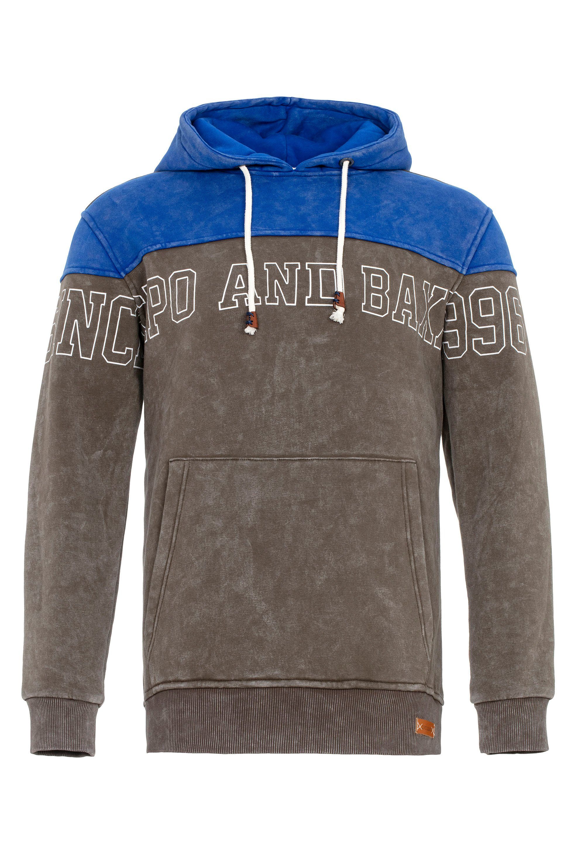 Baxx Cipo blau-braun Kapuzensweatshirt Look & in coolem