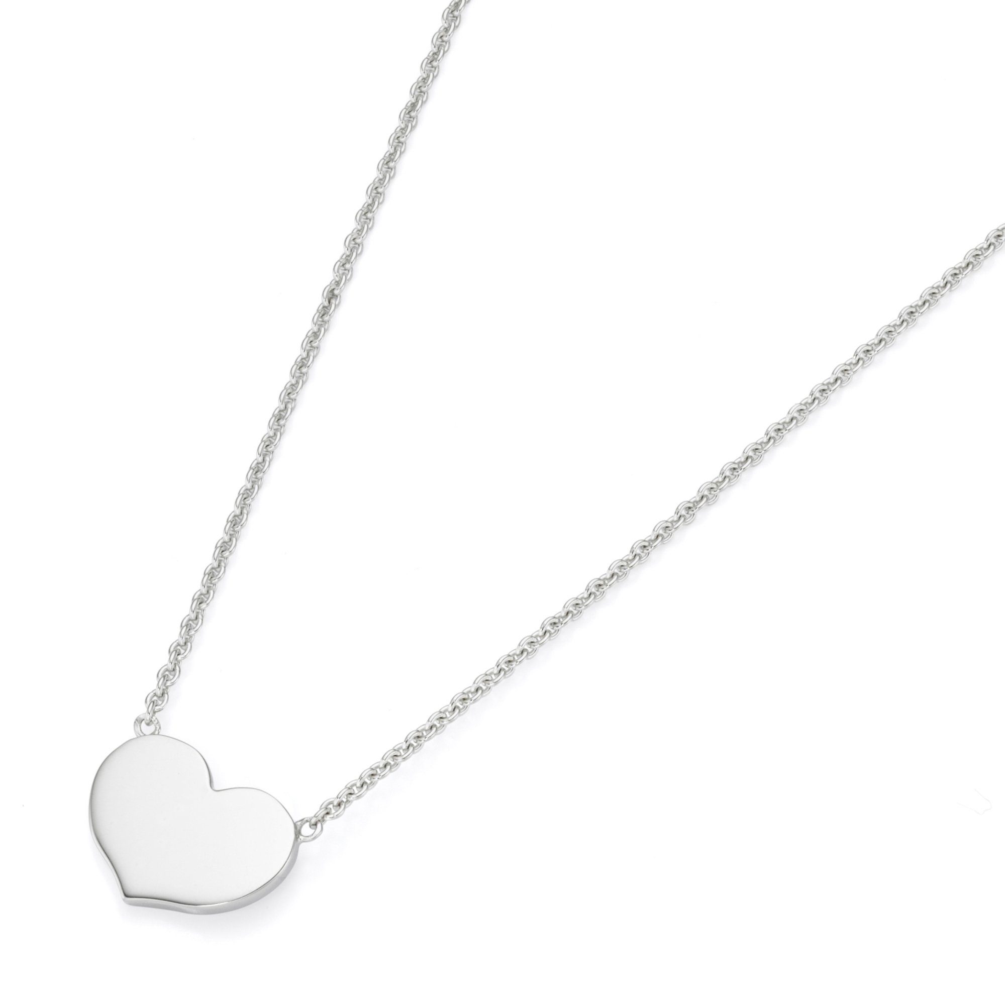 Smart Jewel Herzkette Romantisch, Herz als Mittelteil, Silber 925