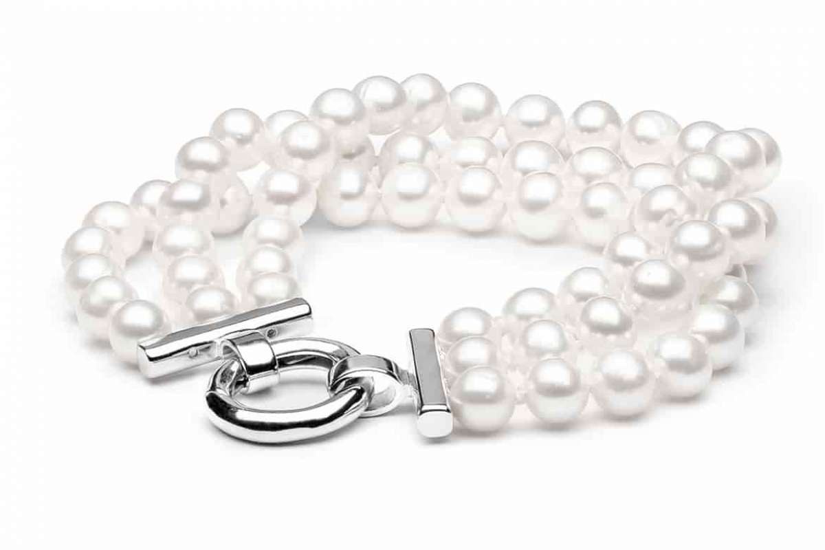 Perlenarmband klassisch weiß rund 5.5-6.5 mm, echte Süßwasserzuchtperle