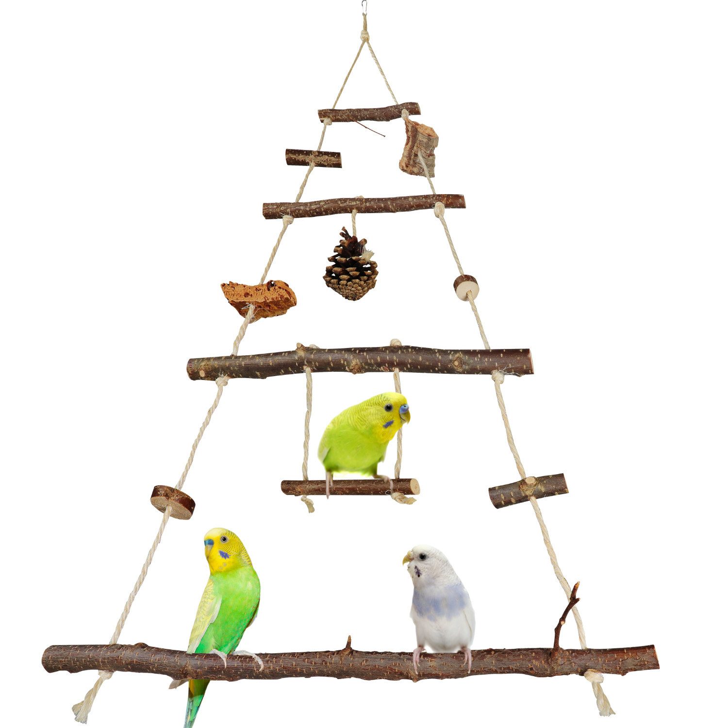 halmland Vogelspielplatz Hängender Vogelspielplatz für Vögel – Spiel- und Klettermöglichkeiten
