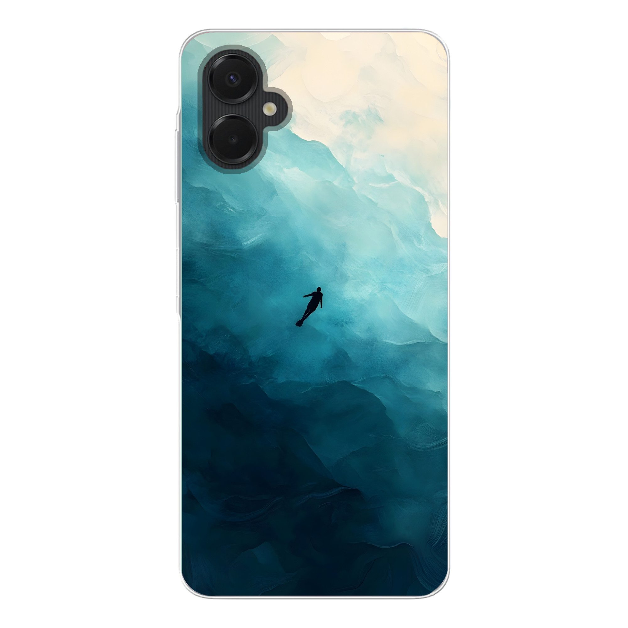 MuchoWow Handyhülle für Samsung Galaxy A06 5G Meer - Silhouette - Abstrakt - Blau, Smartphone-Bumper, Print, Handy Schutzhülle Dünn