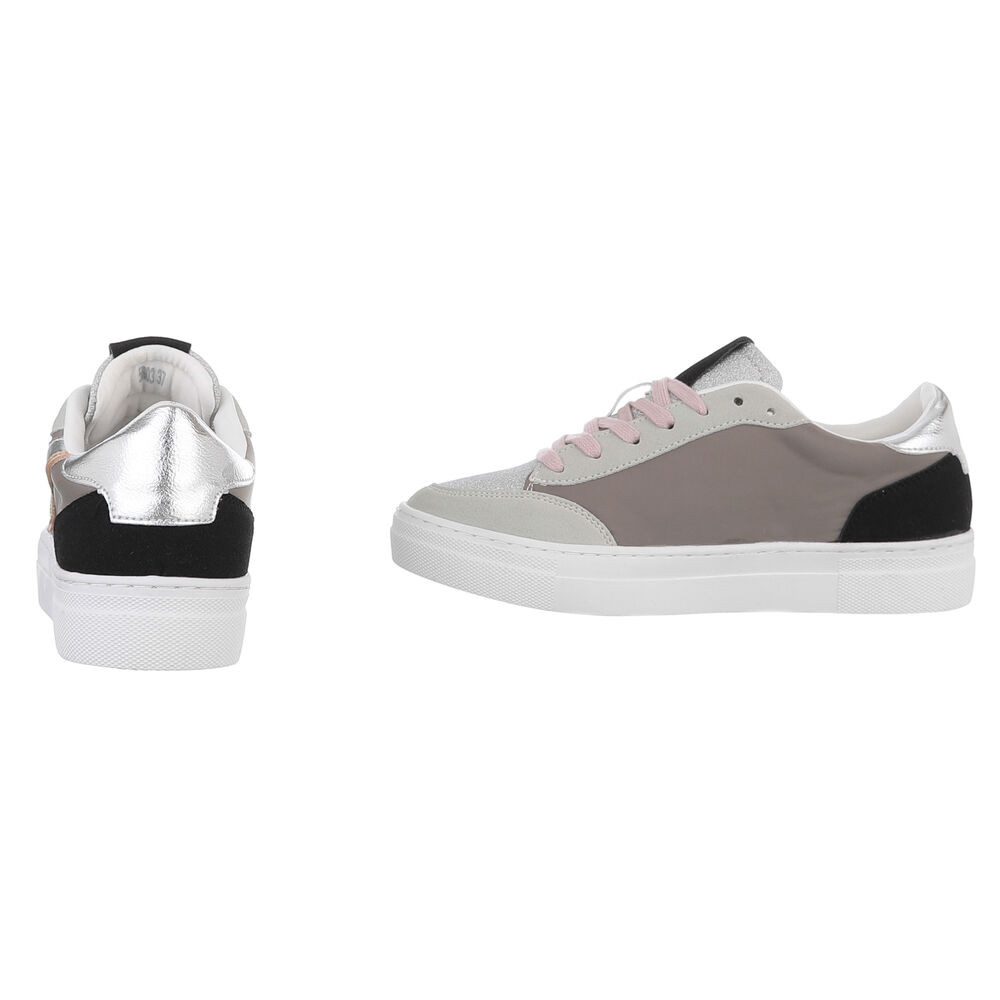 Ital-Design Damen Low-Top Freizeit Sneaker (88930623) Flach Sneakers Low in Grau