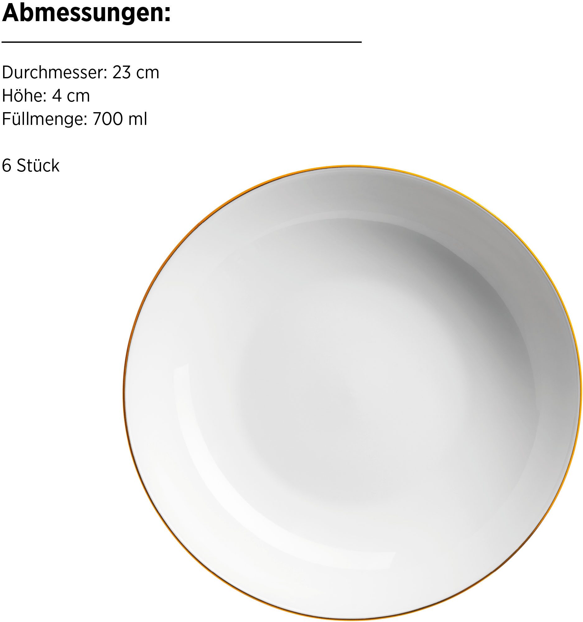 MÄSER Tafelservice Felise (12-tlg), 6 Personen, Porzellan, Teller Set, mit modernem Touch, mikrowellen- und spülmaschinengeeignet – Bild 3 von 3
