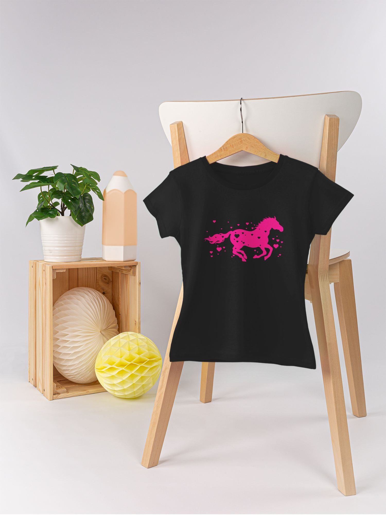 Springpferd Pferd Schwarz Reitpferd Pferd T-Shirt Shirtracer 3