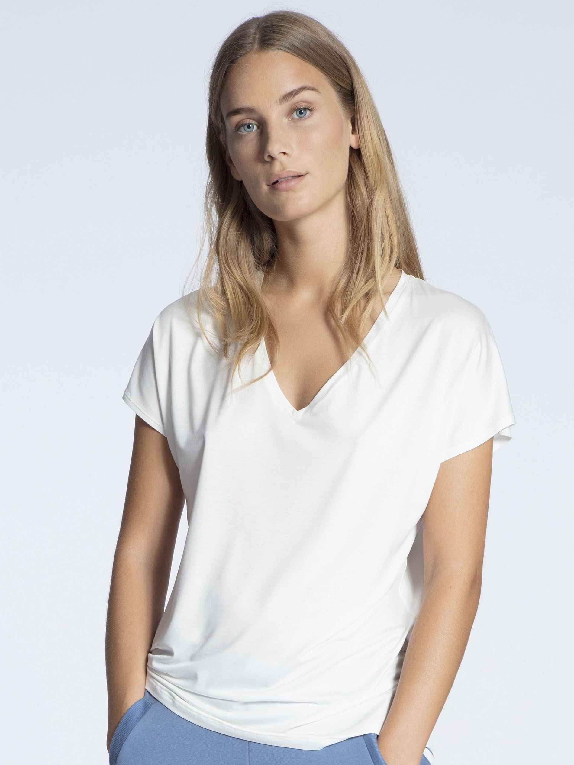 white Tunikashirt CALIDA weiß star (1-tlg)