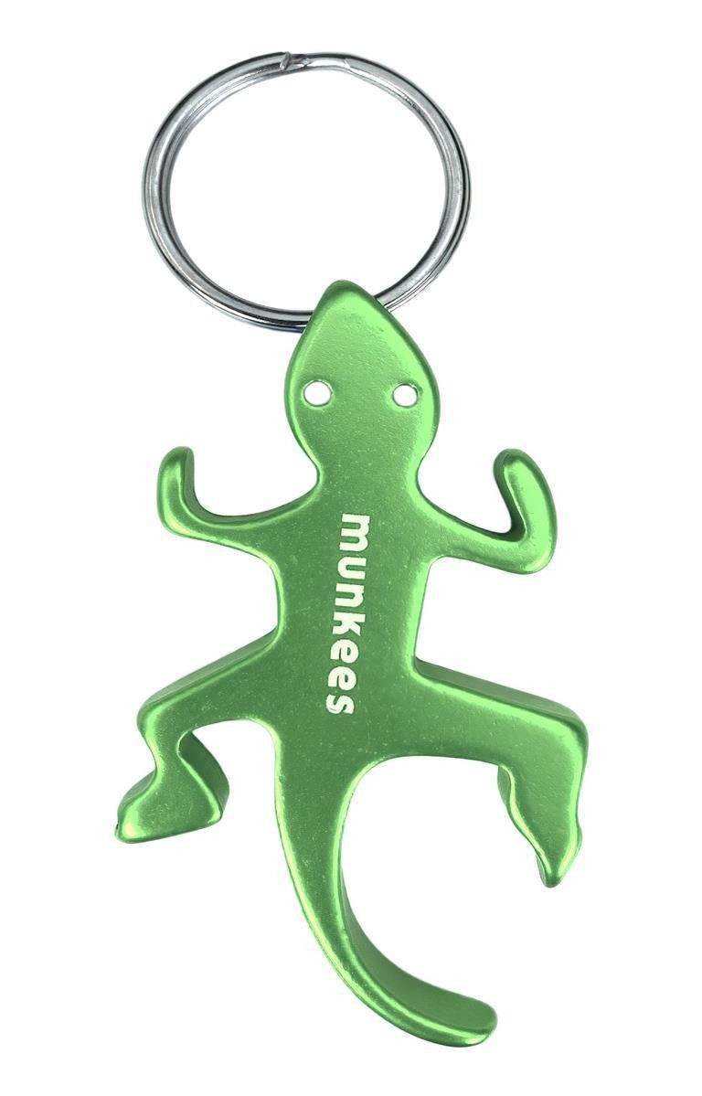Munkees Flaschenöffner Eidechsen-Anhänger Flaschenöffner aus Aluminium, grün (Packung, 1-tlg), eloxiertes Aluminium, bunt, kompakt