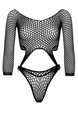 Leg Avenue Body Netz-Body Langarm - schwarz (1-tlg) transparent