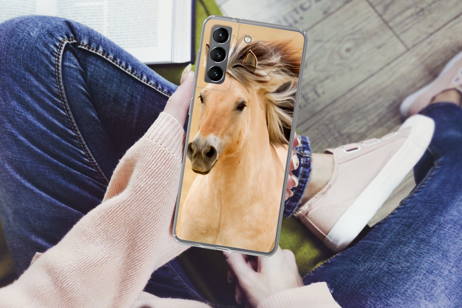 MuchoWow Handyhülle für Samsung Galaxy S21 Plus Pferde - Tiere - Mähne - Porträt, Phone Case, Silikon, Schutzhülle Dünn