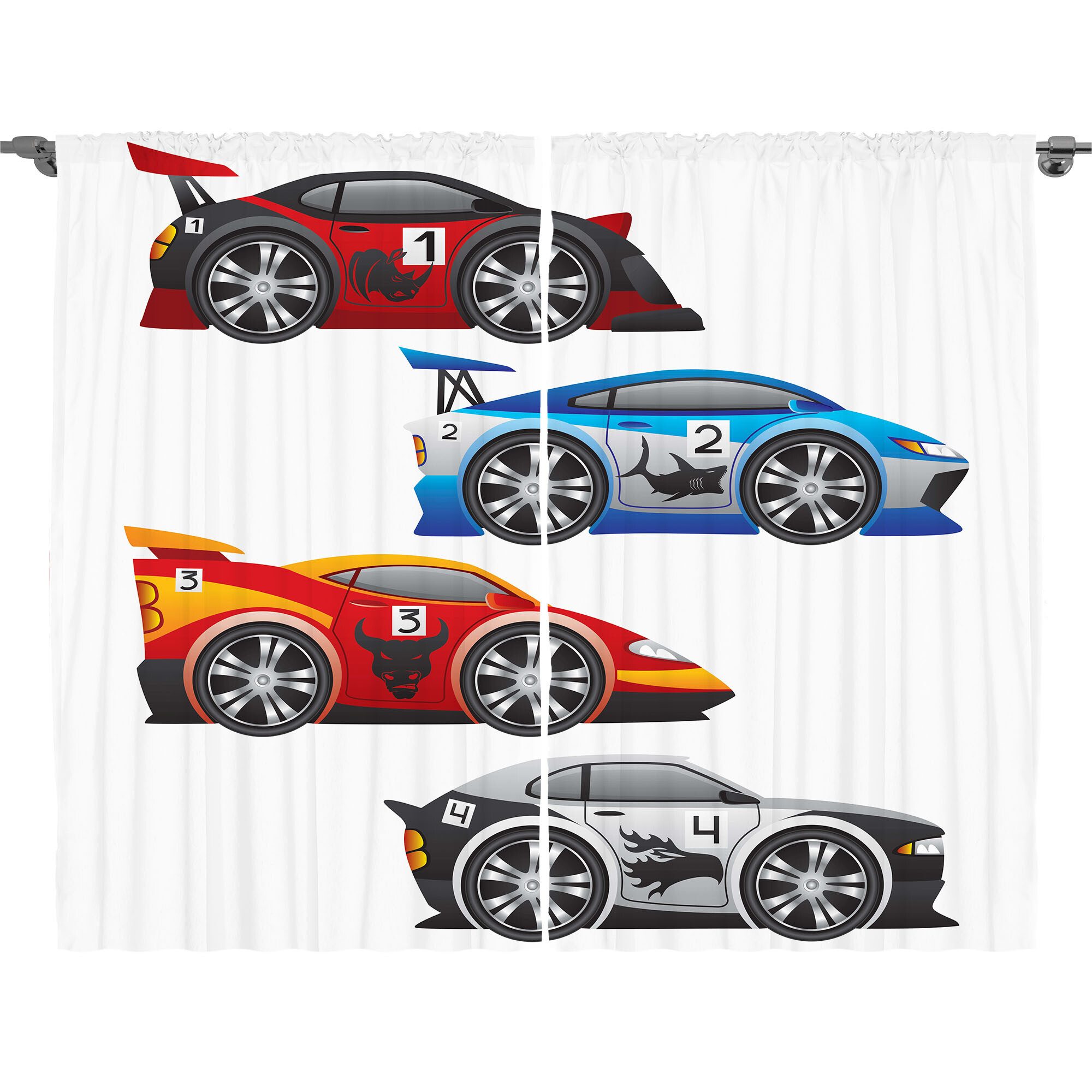 Abakuhaus Gardine Schlafzimmer Kräuselband Vorhang mit Schlaufen und Haken, Autos Formula Cars Technologie