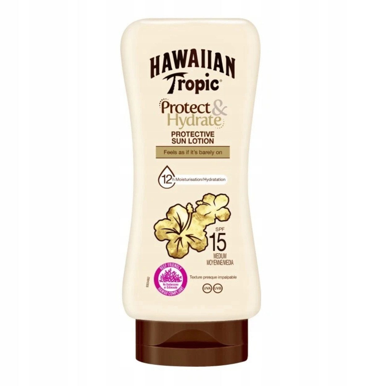 Hawaiian Tropic Sonnenschutzlotion Hawaiian Tropic Protect & Hydrate SPF15 Sonnenschutz 180 ml, 1-tlg., Mit Seidenproteinen für bis zu 12 Stunden Feuchtigkeit