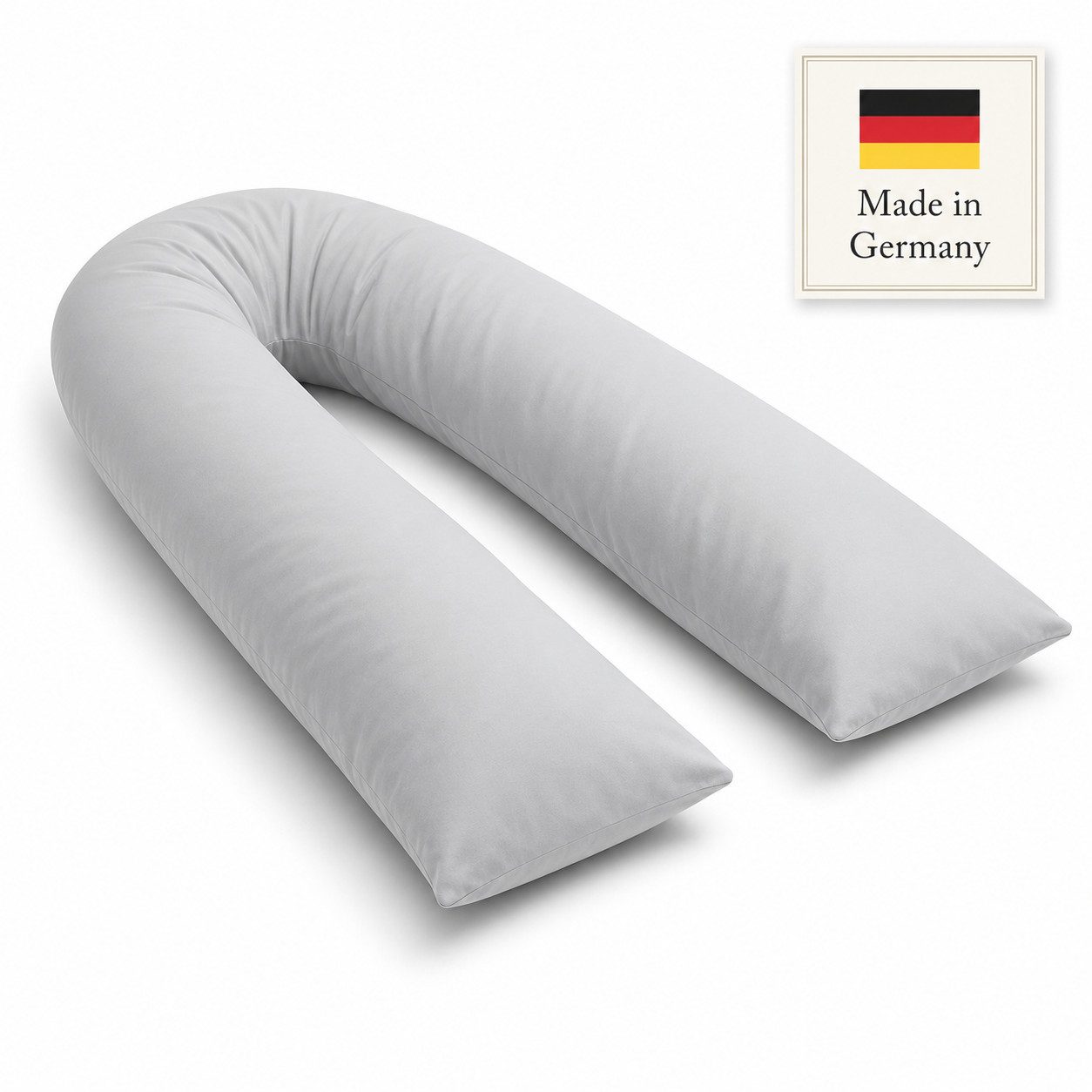 NEXGEN Luxus Baumwollkissen U-förmiges Schwangerschaftskissen 12 ft mit Bezug, Atmungsaktiv, Füllung: 100 % Polyester-Hohlfaser, Seitenschläfer, Bauchschläfer, Rückenschläfer, Spar-Set, Hergestellt in Deutschland, Deluxe Komfort