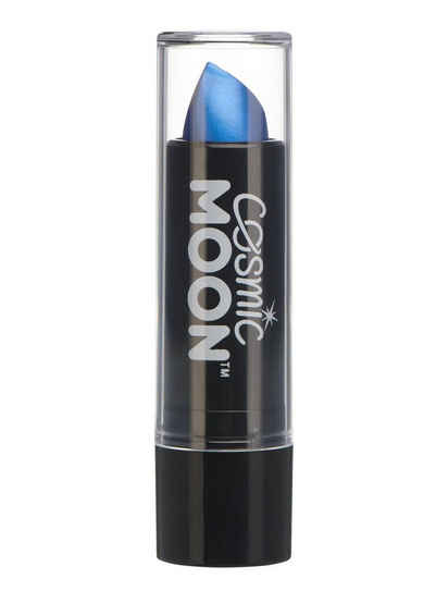 Smiffys Lippenstift Cosmic Moon Metallic Lippenstift blau, Metallisch schimmernder Lippenstift für einen aufregenden Look zu Fas