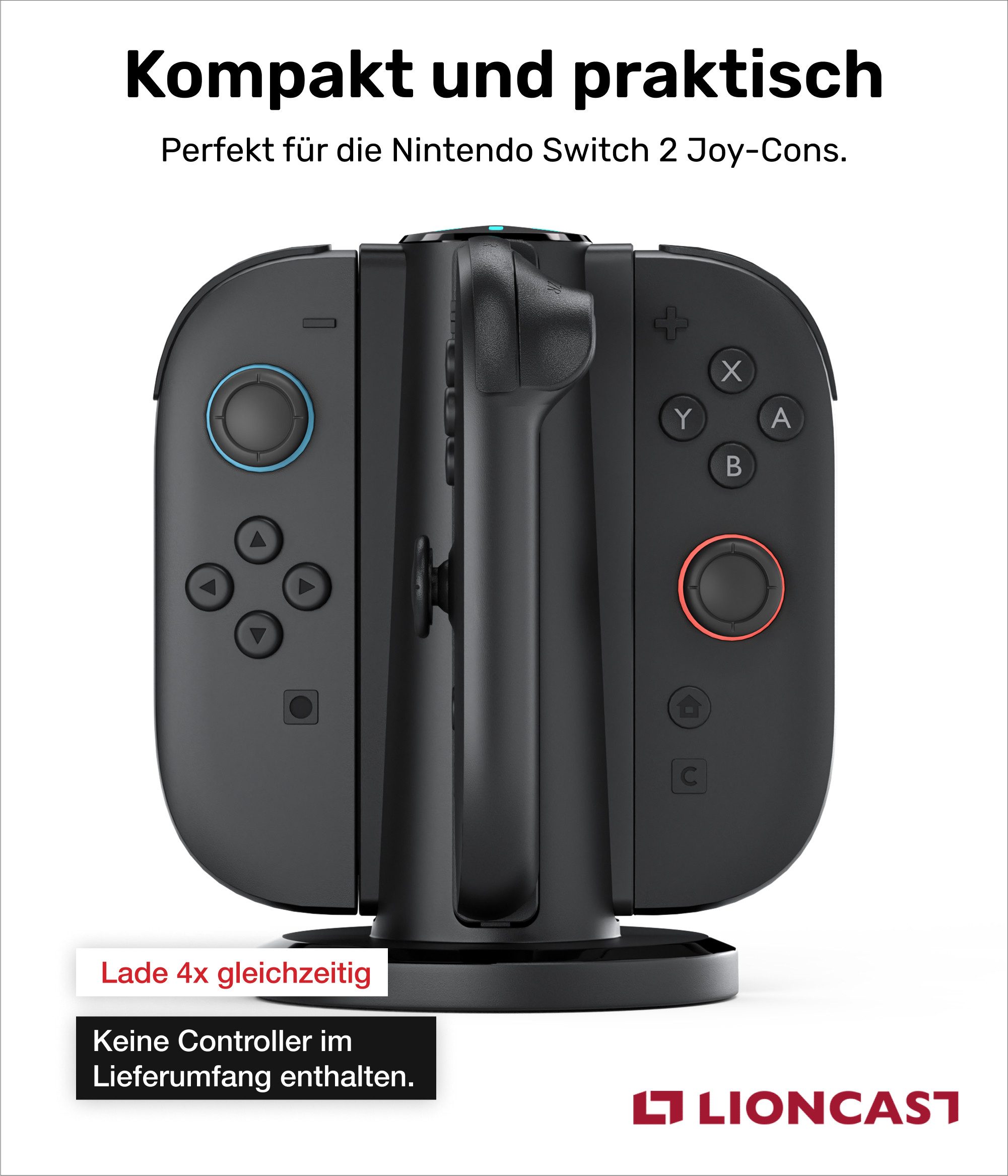 Lioncast Joy-Con Charger für Nintendo Switch 2 Zubehör Nintendo (für Nintendo Switch 2)