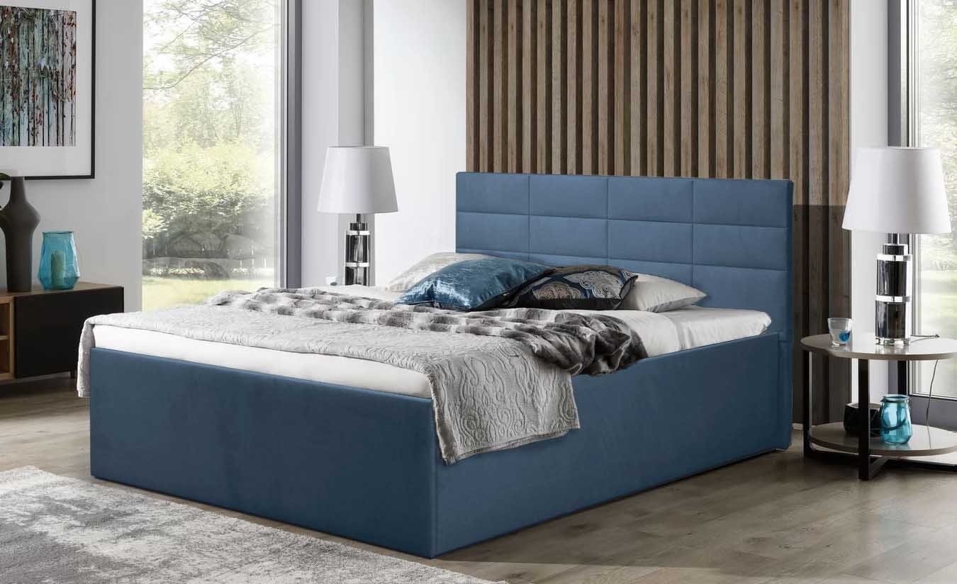 Bettkasten, Betten Schlafkomfort Athena, Ohne 40cm Blau Seiten höhe Halmon Bett