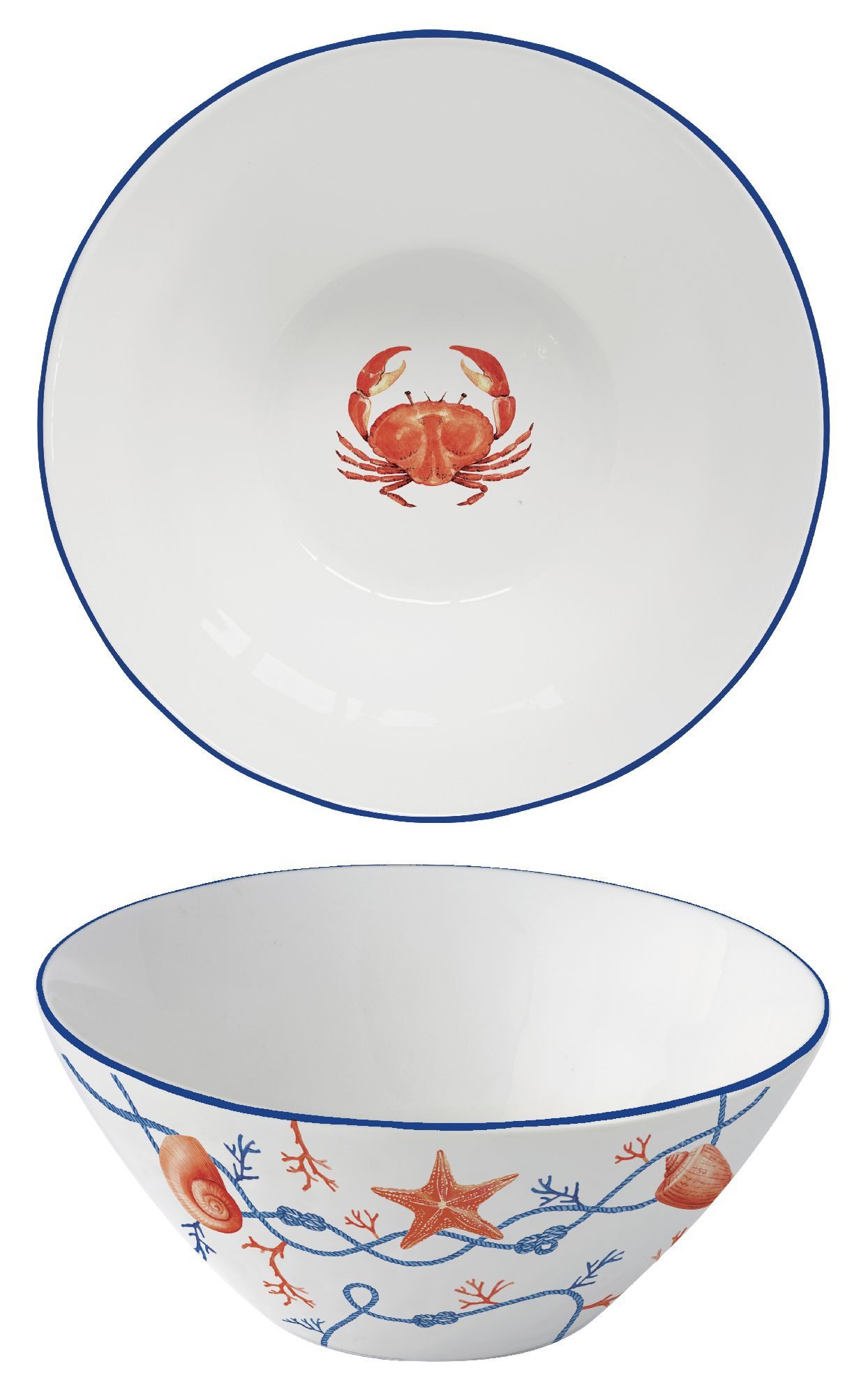 EasyLife Müslischüssel Cote de Mer, Porzellan, Spülmaschinengeeignet, Mehrfarbig, Meeresküste, H: 7cm