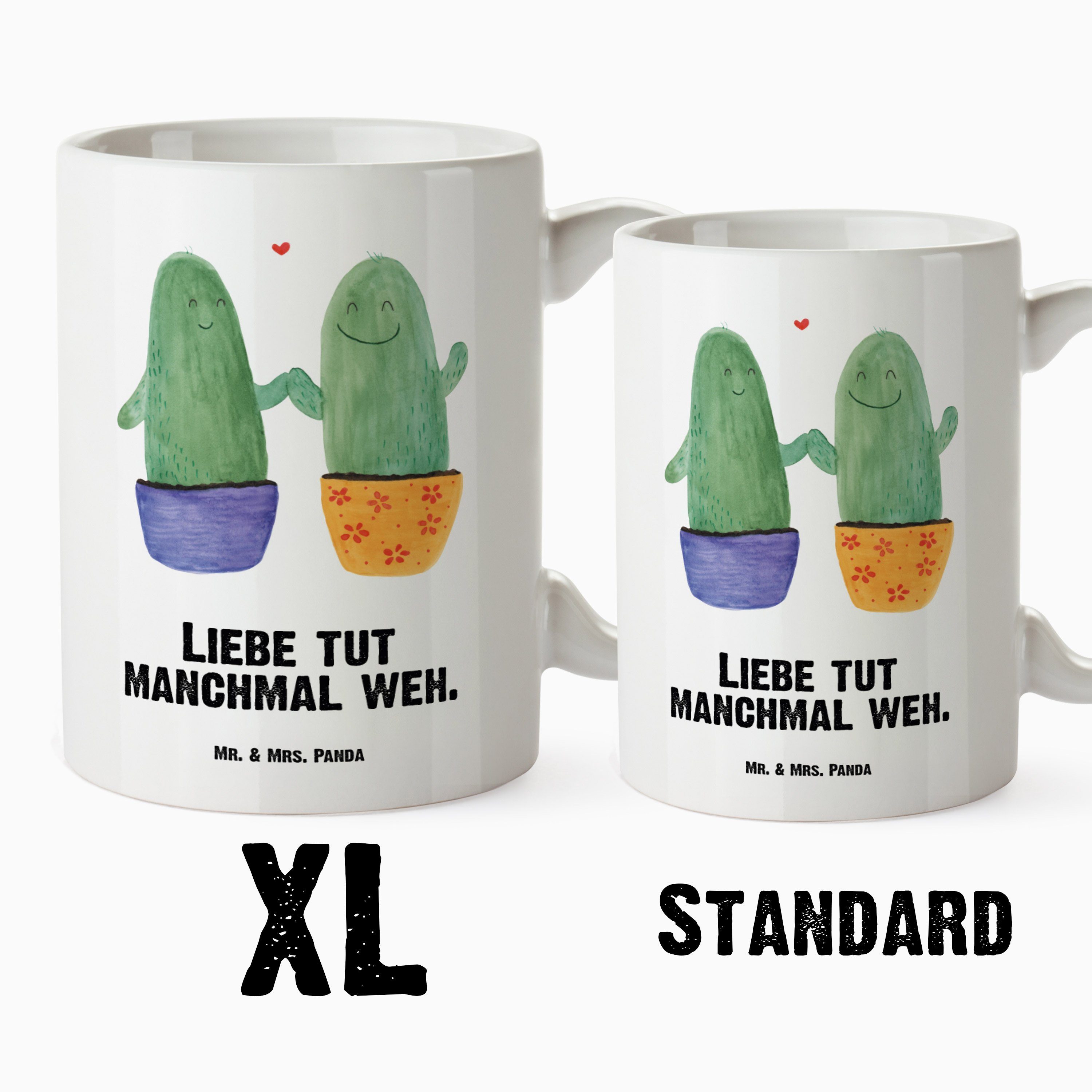 Liebe - Jumbo Mr. Keramik Weiß Kaktus Tasse Panda XL & Tasse, Tasse Mrs. Kaktu, Geschenk, - spülmaschinenfest,