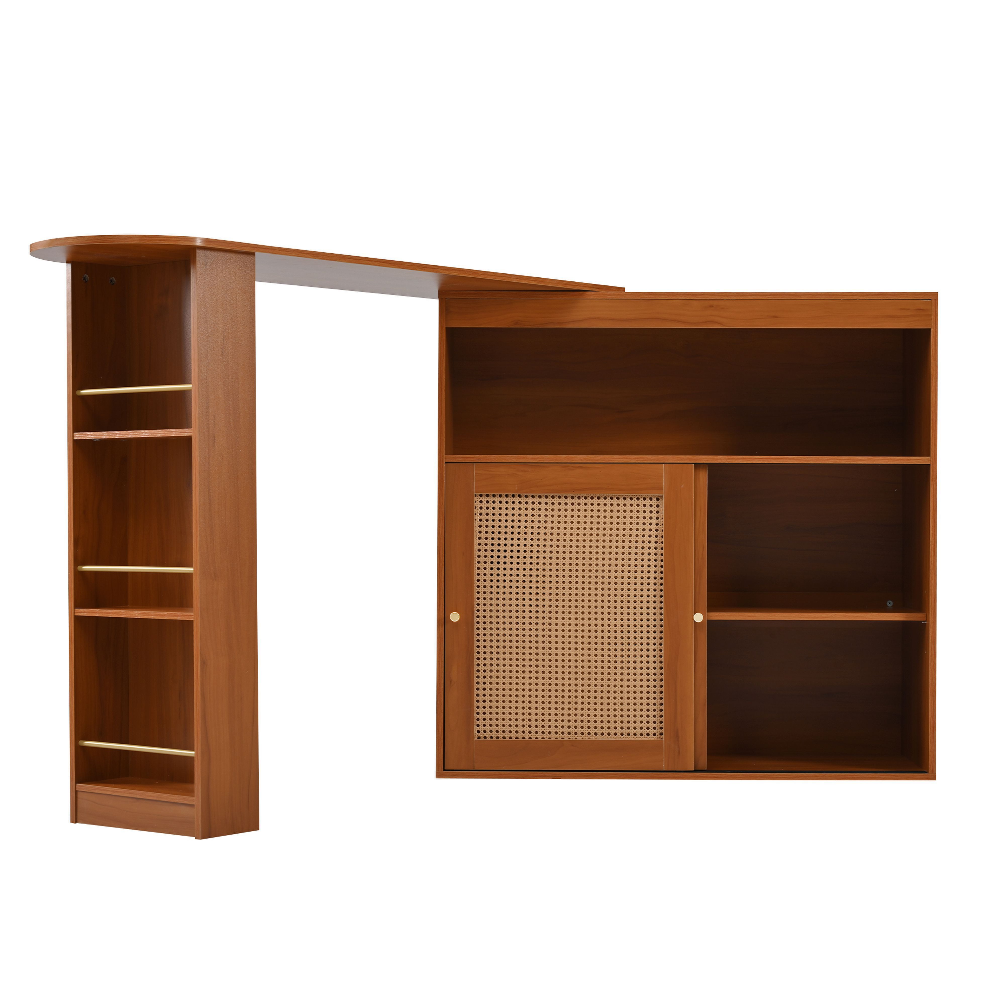 BlingBin Bartisch Stehtisch Ausziehbarer Esstisch (1-St., mit Stauraum, für Esszimmer), Freie 360-Grad-Drehung, Bunte LED-Lichtleisten