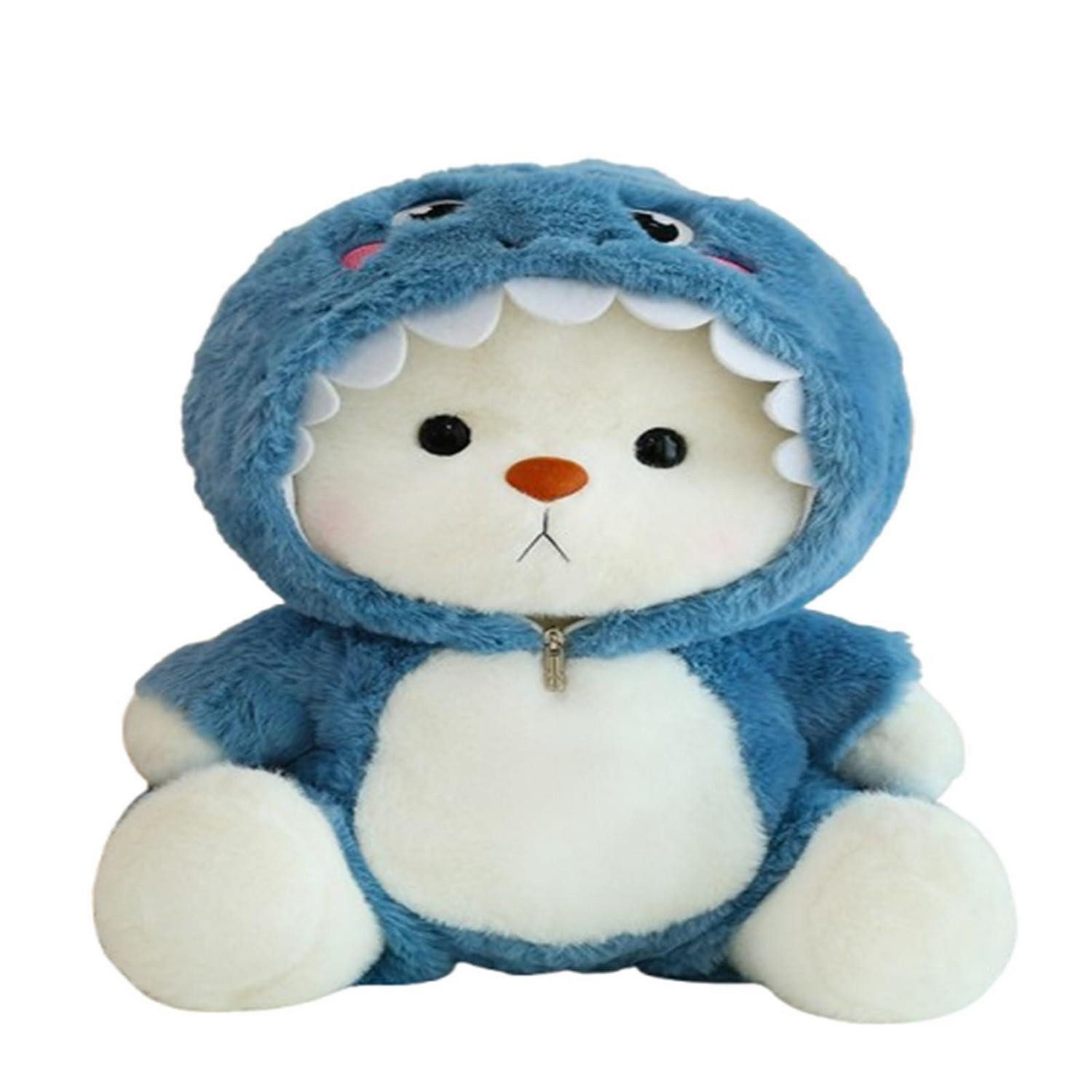 LuxusKollektion Kuscheltier Kuscheltier Teddybär Kapuze Plüschtier Geschenk Kinder 35 cm Blau