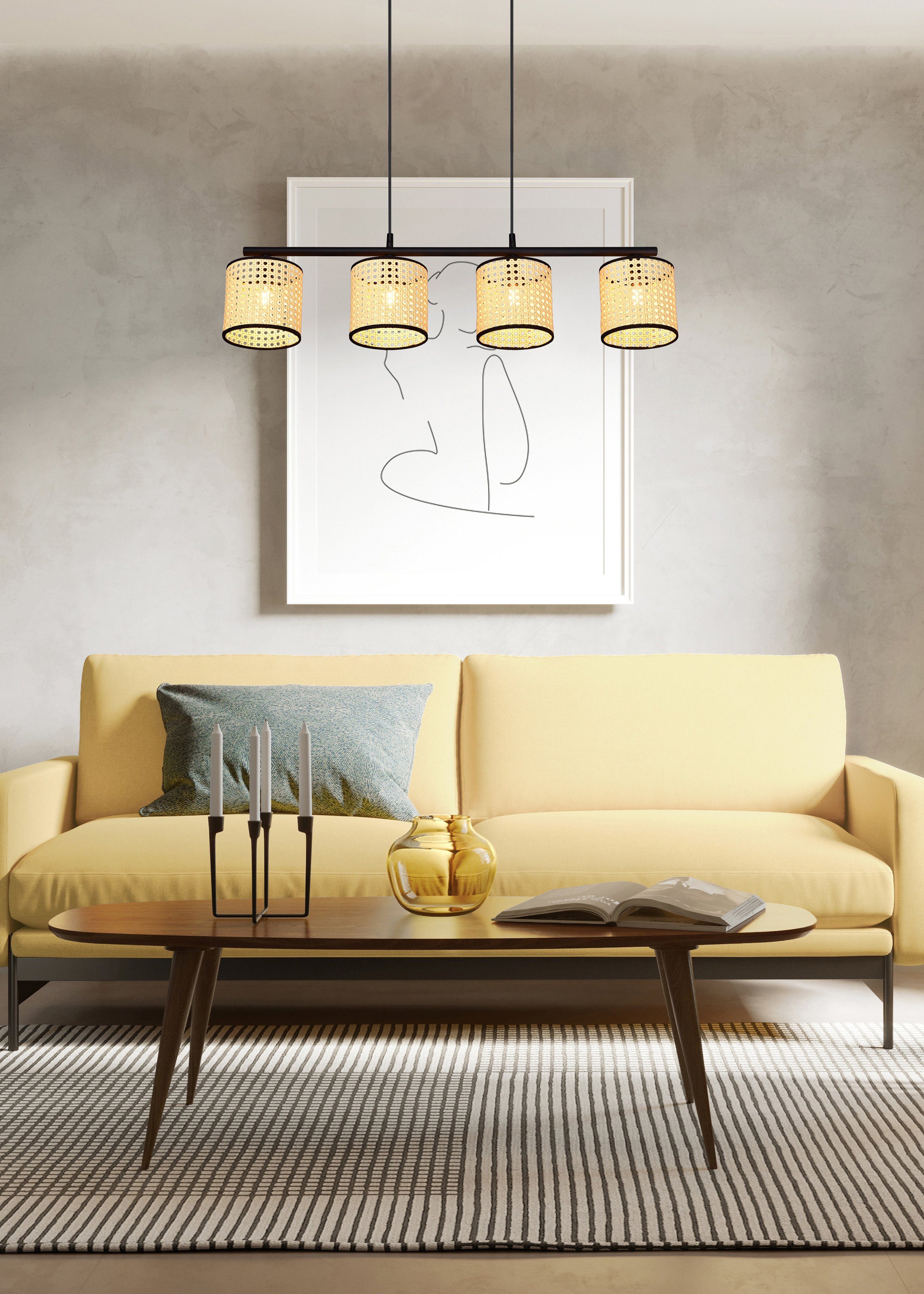 Leonique Pendelleuchte Jules, ohne Leuchtmittel, 4-flammige Hängeleuchte mi günstig online kaufen