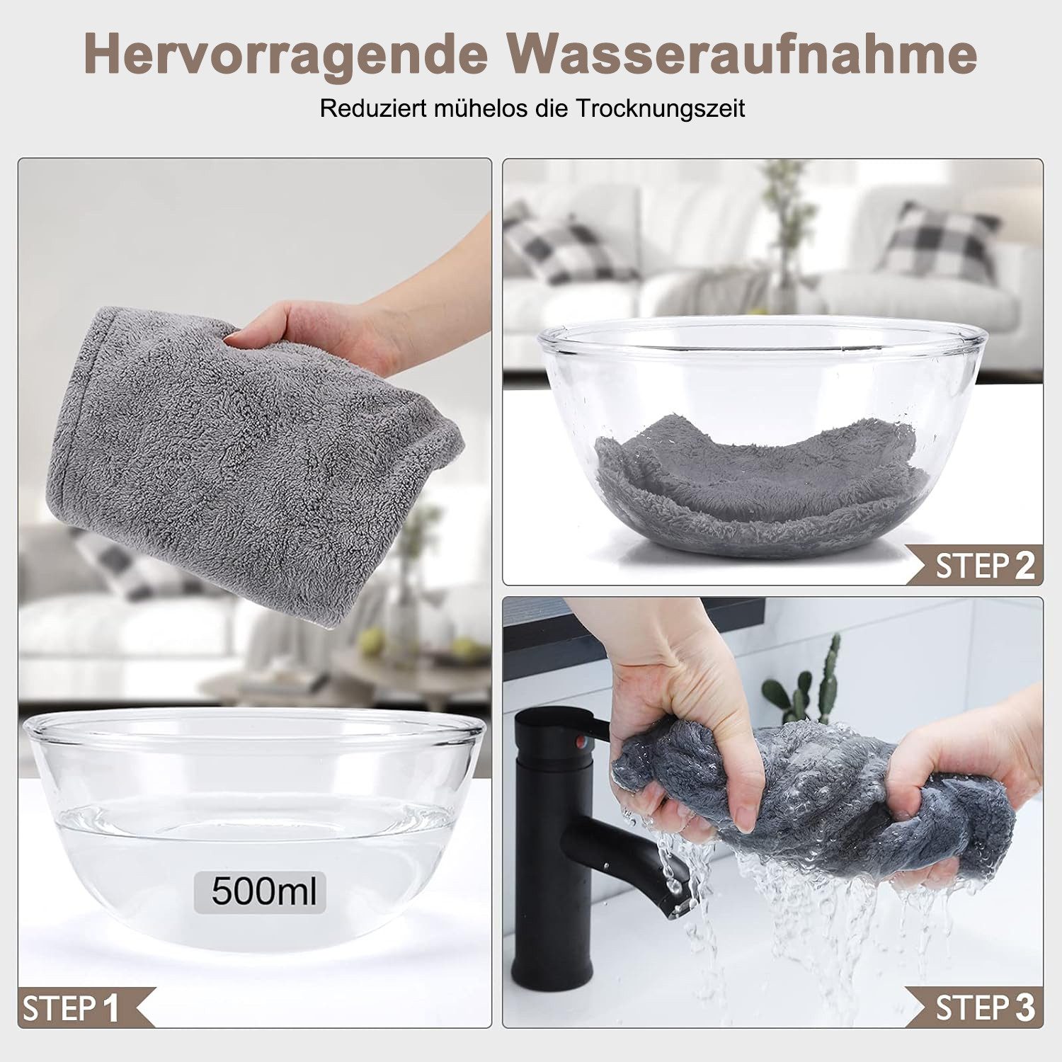 REDOM Turban-Handtuch 3er Set Damen Haarturban günstig online kaufen