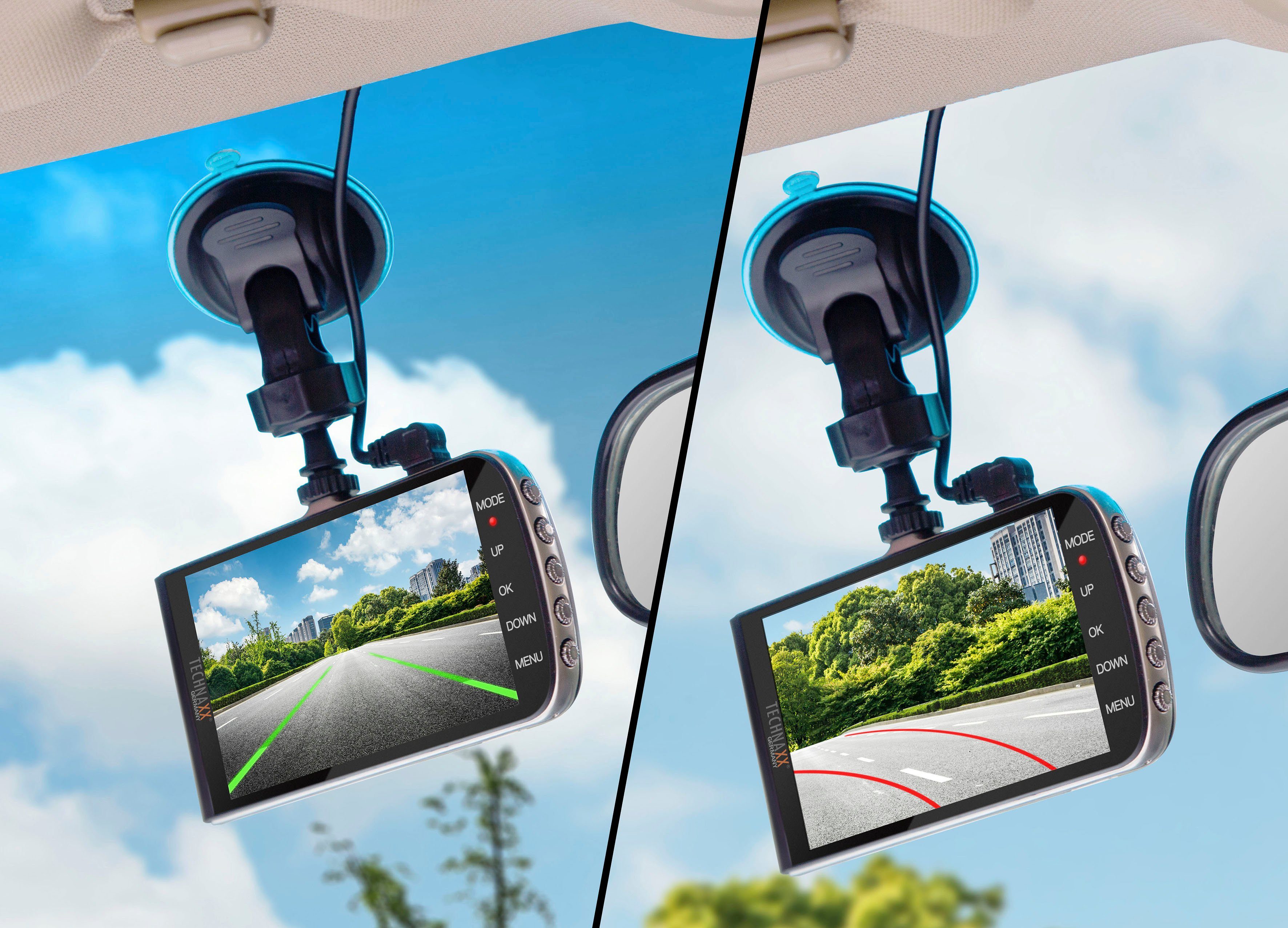 mit TX-167 Dashcam Technaxx Assistenzsystemen Dashcam