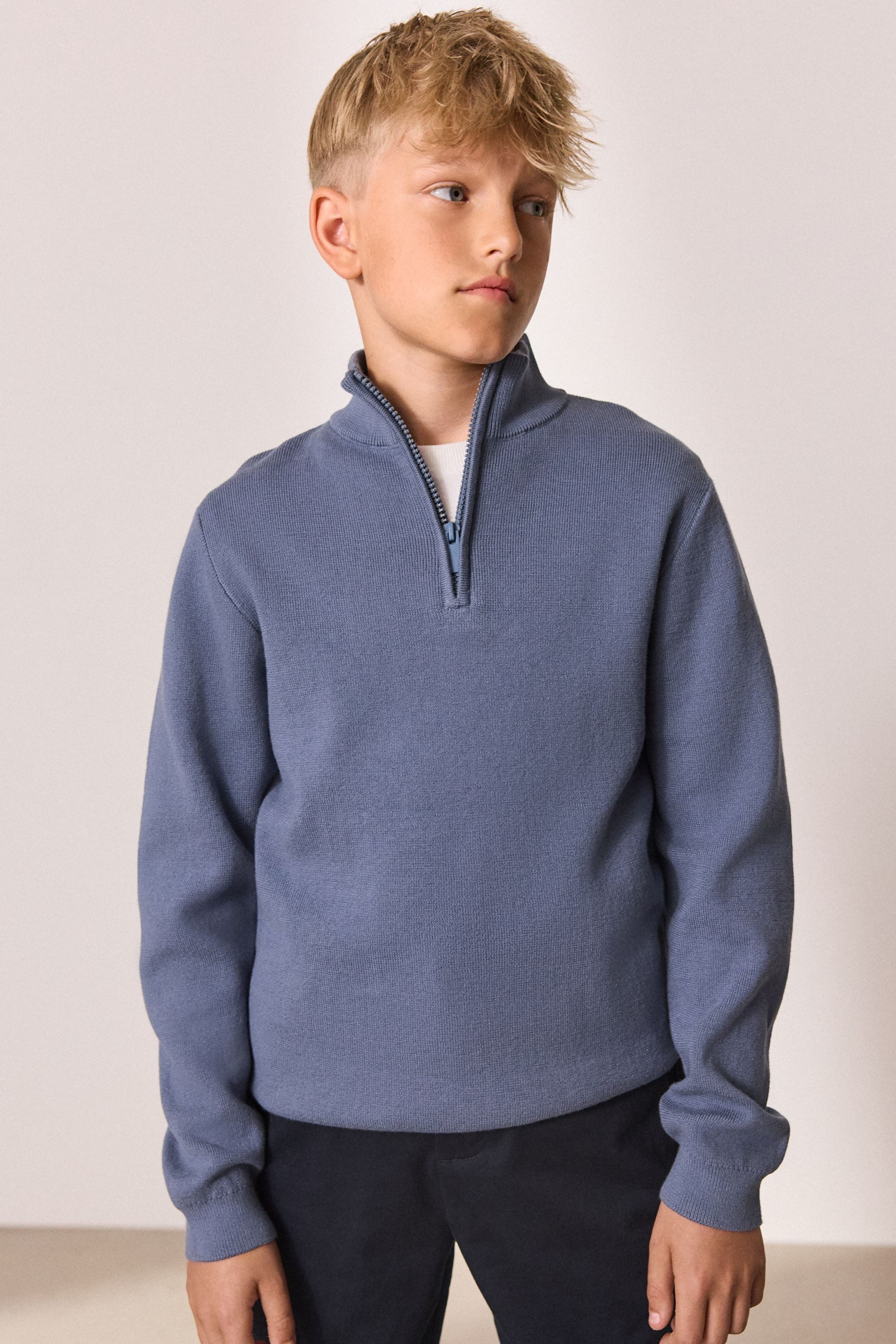 Next Troyer Pullover mit 1/4-Reißverschluss (1-tlg)