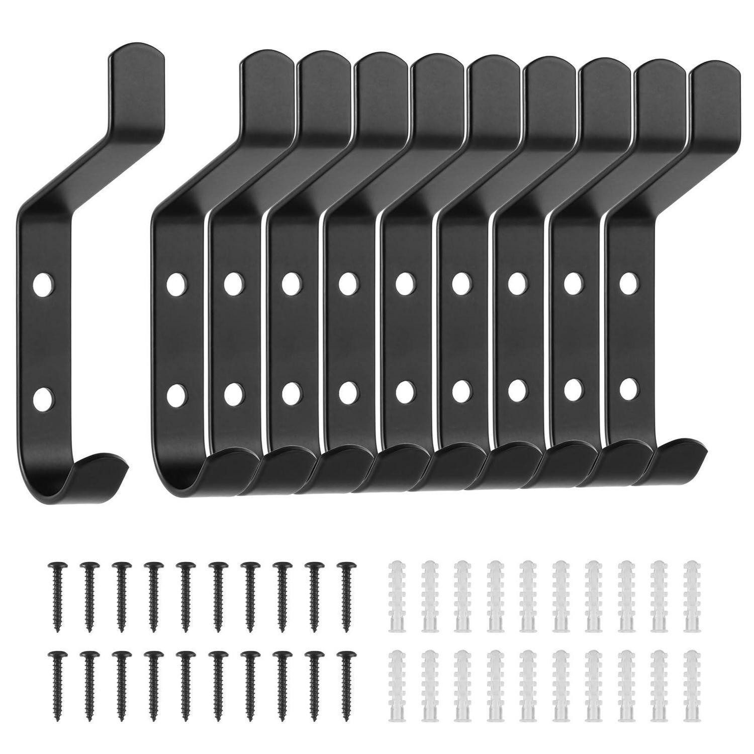LuxusKollektion Wandhaken Garderobenhaken Edelstahl Schwarz 10CM 10Stück, (10-St)