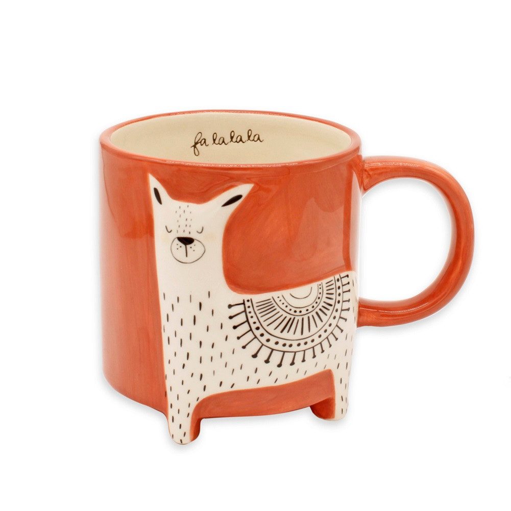 Winkee Кружки Animal Hund - Lama - Fuchs Kaffeebecher, Keramik, ca. Ø 9,5 x 10 cm, für 500ml