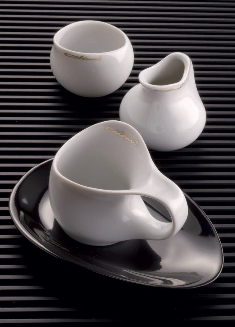 Colani Espressotasse 2er Set Colani Espressotasse mit Untertasse Weiß 0,04l, 4-tlg., Porzellan, im Geschenkkarton, Porzellan, Colani Schriftzug