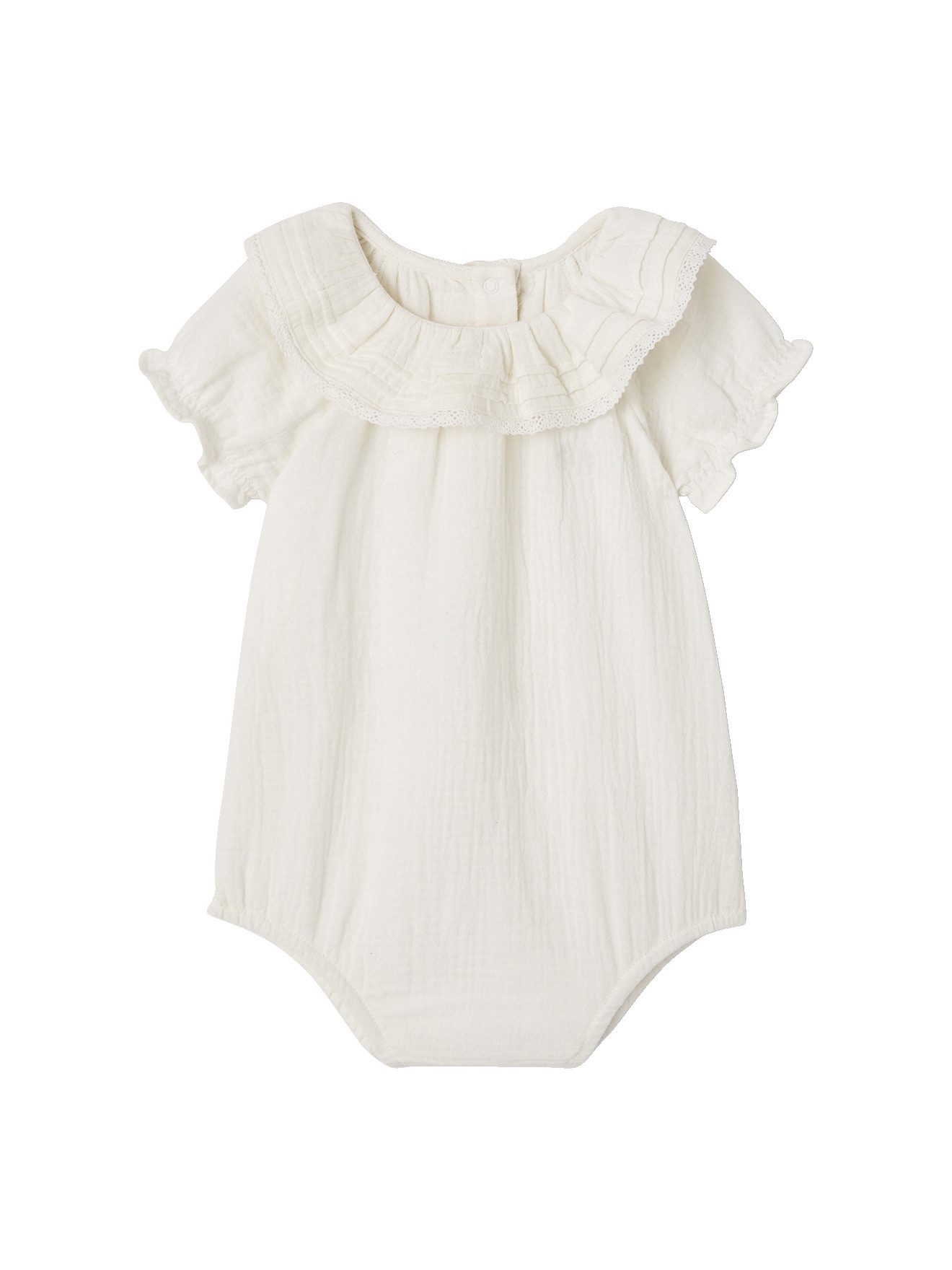 vertbaudet Blusentop Baby Body aus Musselin mit Volantkragen