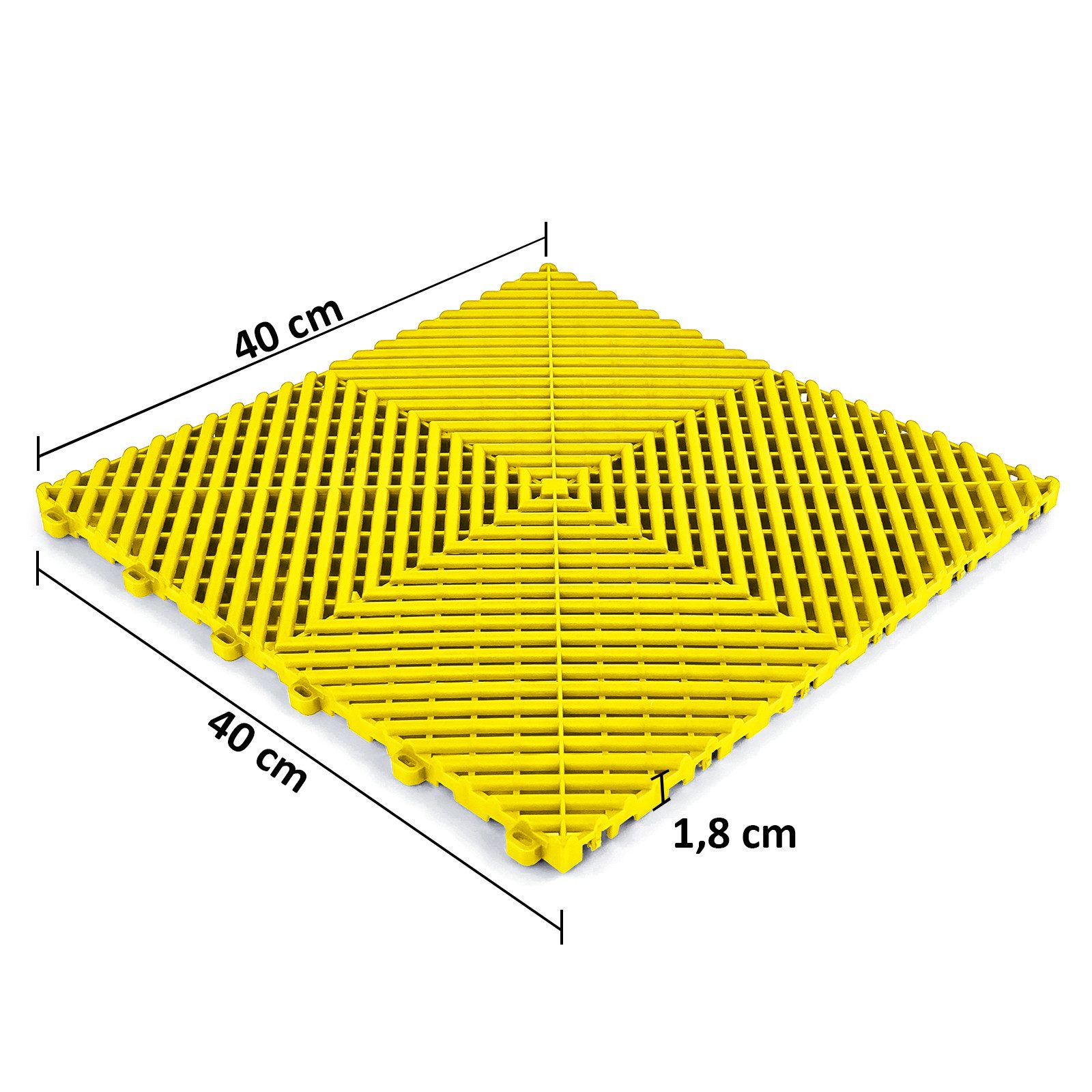 RAMROXX Klickfliese Performance Bodenfliese Garagenboden Floor Gelb 40x40cm