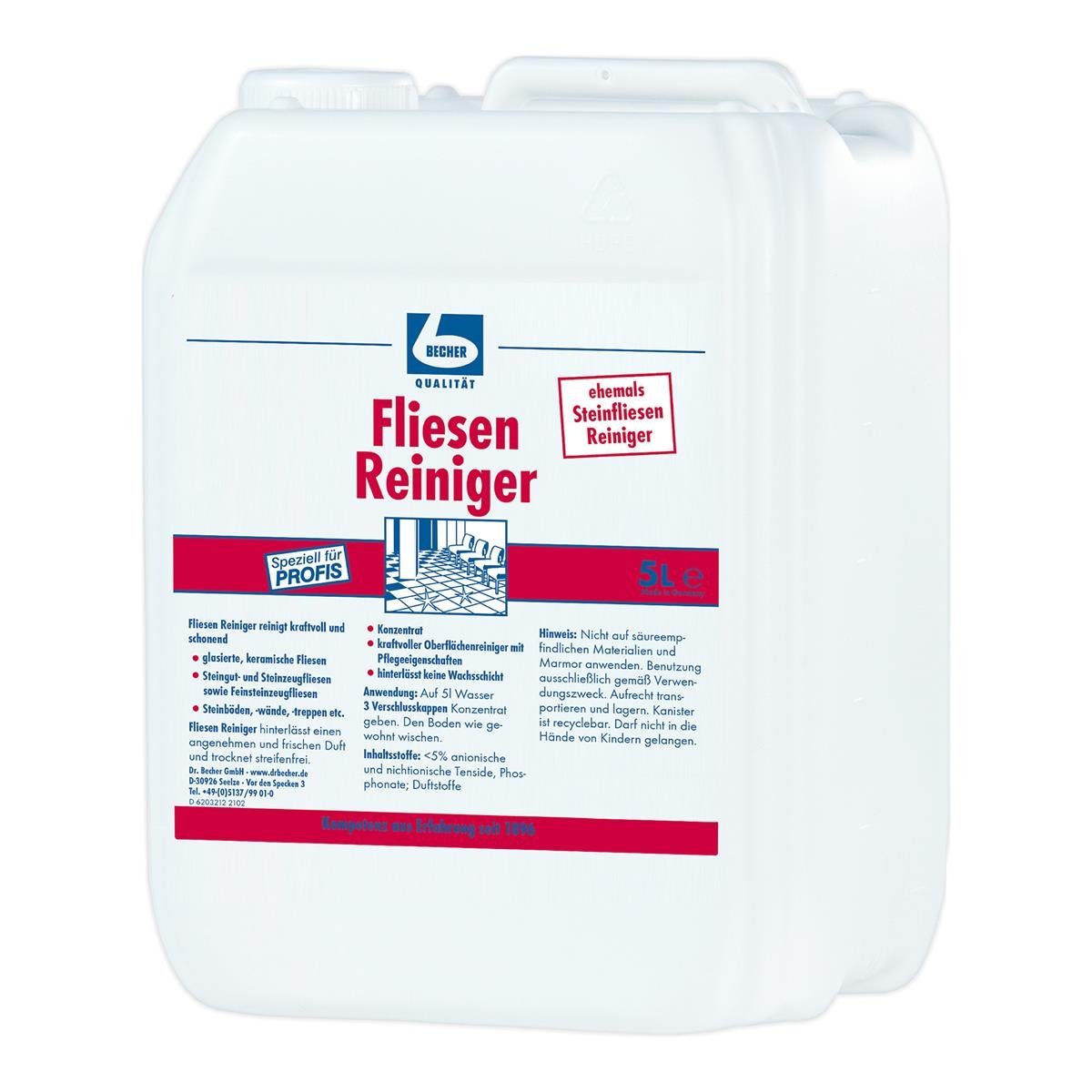 Dr. Becher Steinfliesen Reiniger Konzentrat 5 L (1er Pack) Fussbodenreiniger