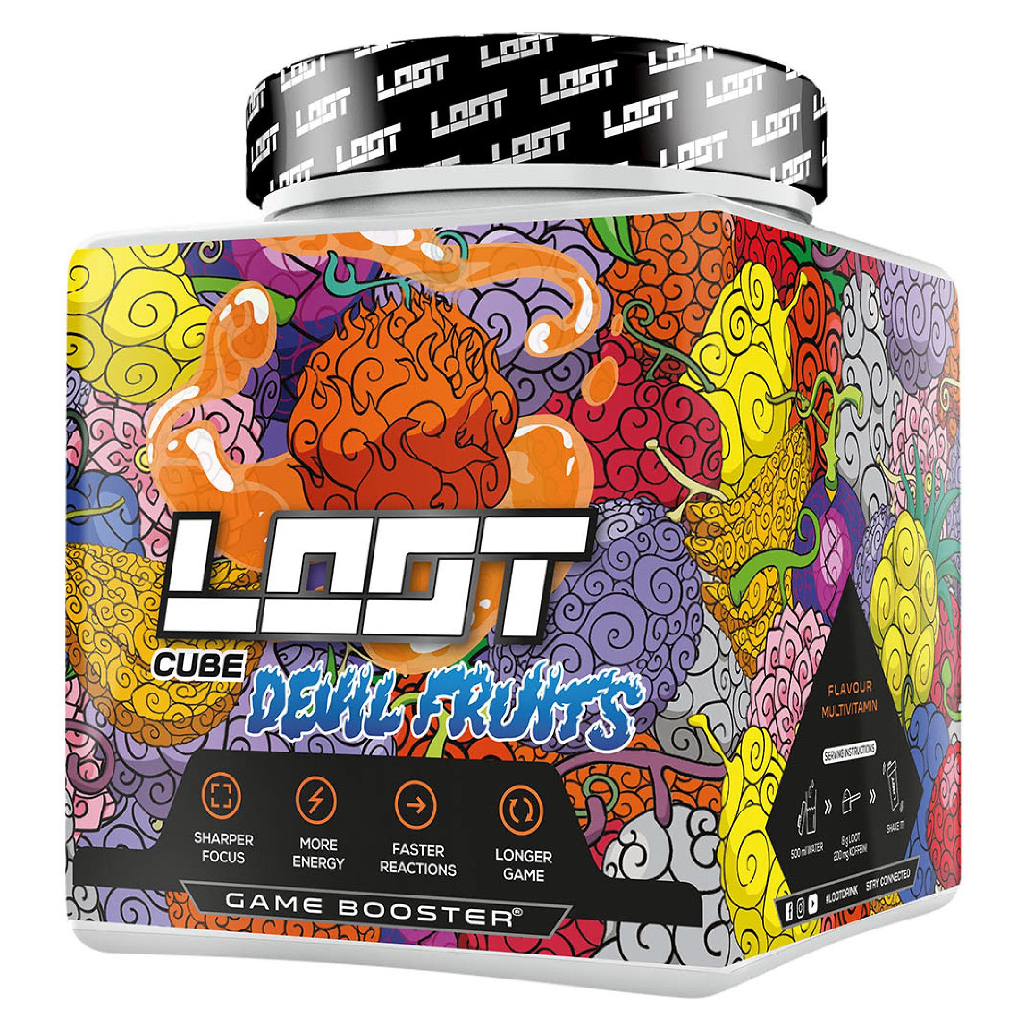 LOOT LOOT® Game Booster mit Koffein Energy für Gaming & Konzentration Pulver, Enthält Koffein (200 mg pro Portion)
