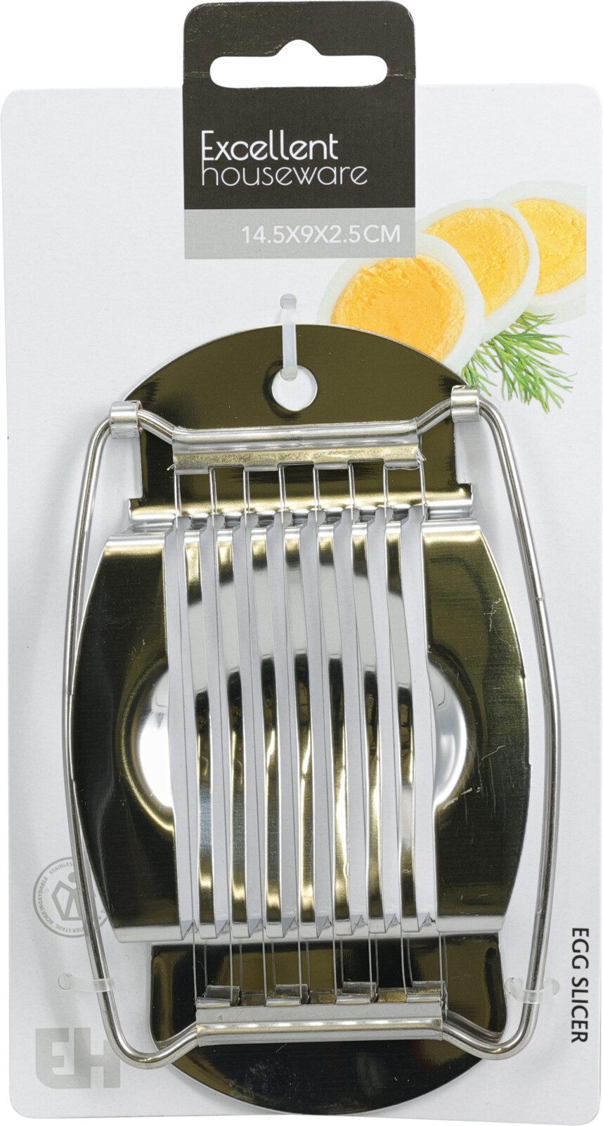 Koopman Eierschneider Eierteiler Edelstahl Drahtschneider, (Stück, 1-tlg., Packung), Edelstahl, Kompakt, 14,5x9cm, Spülmaschinenfest, Küche