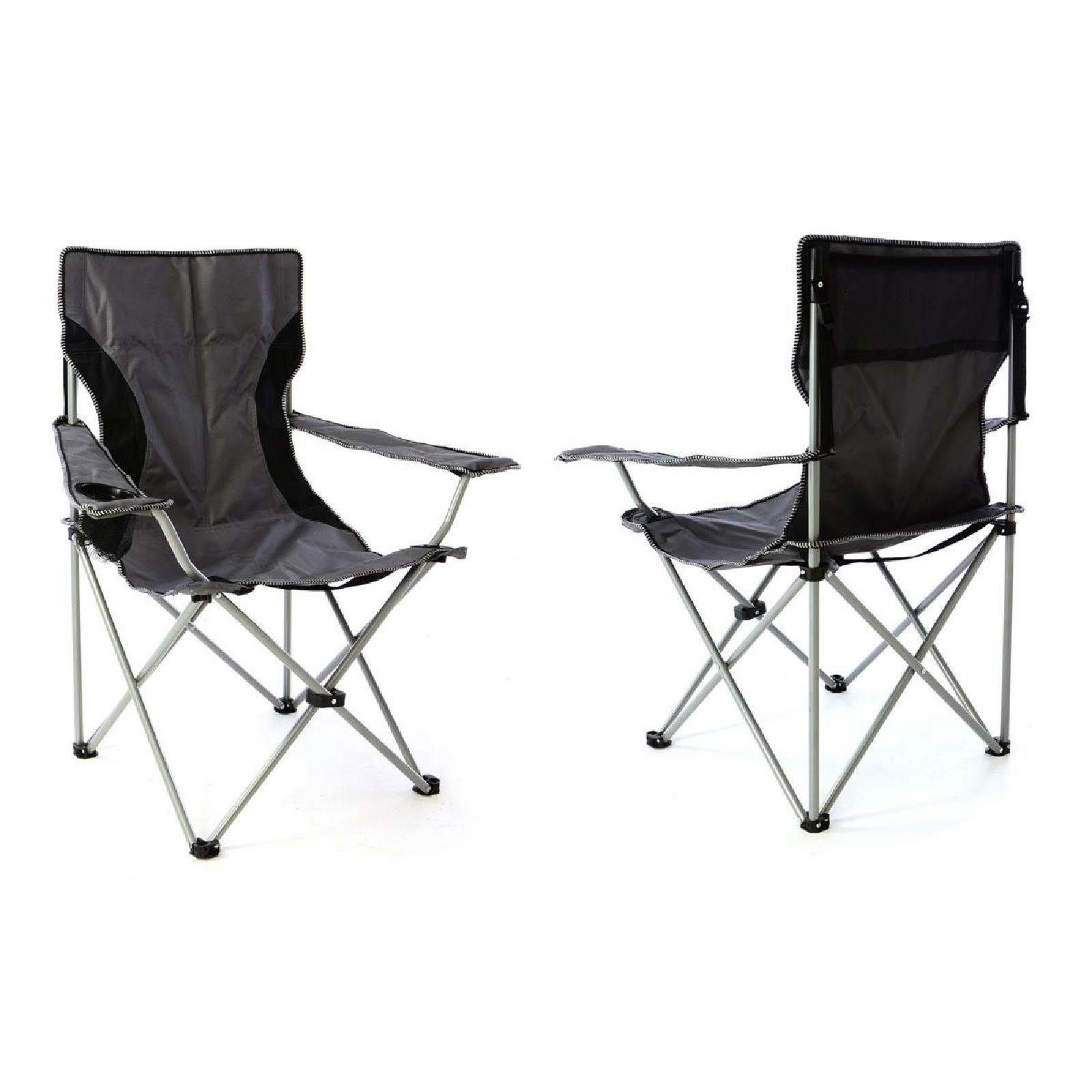 Gartenstuhl 2x Angelstuhl Getränkehalter Campingstuhl klappbar